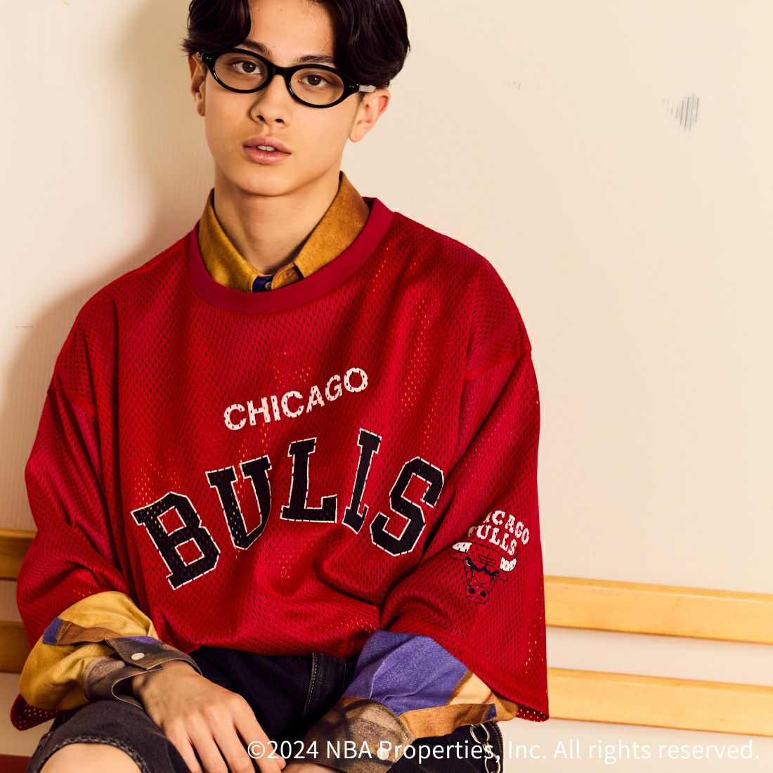 OFF THE COURT BY NBA [オフ ザ コート バイ エヌビーエー] 別注 メッシュTシャツ [JF-24SS-001-JF] RED BULLS