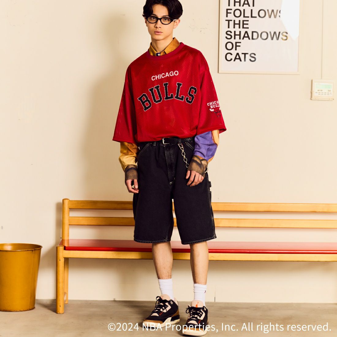 OFF THE COURT BY NBA [オフ ザ コート バイ エヌビーエー] 別注 メッシュTシャツ [JF-24SS-001-JF] RED BULLS