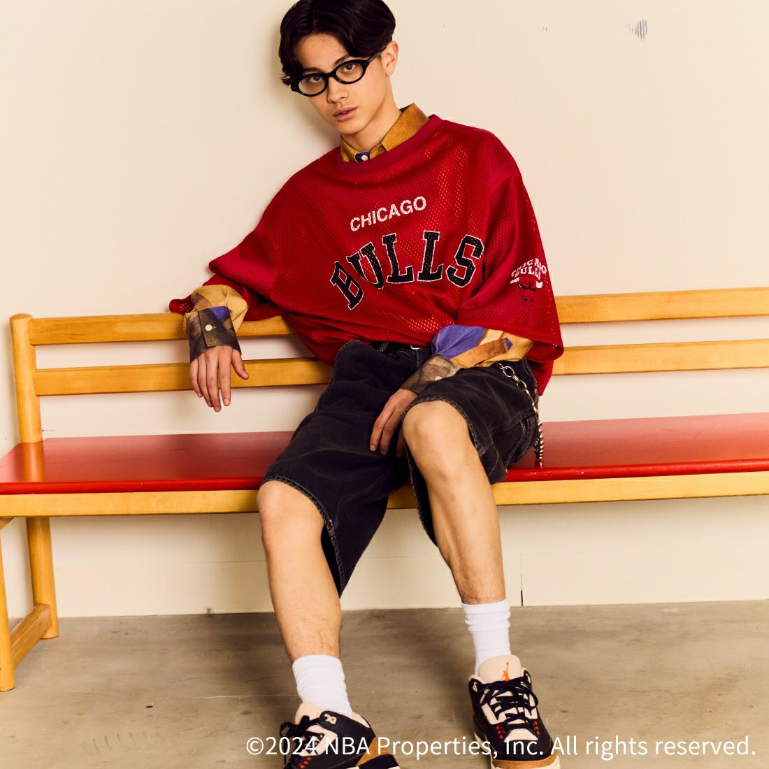 OFF THE COURT BY NBA [オフ ザ コート バイ エヌビーエー] 別注 メッシュTシャツ [JF-24SS-001-JF] RED BULLS