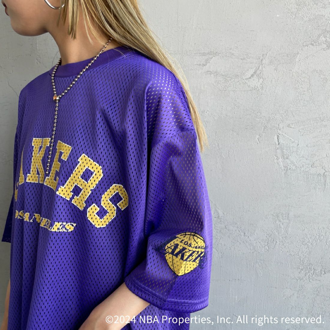 OFF THE COURT BY NBA [オフ ザ コート バイ エヌビーエー] 別注 メッシュTシャツ [JF-24SS-001-JF] PPL LAKERS