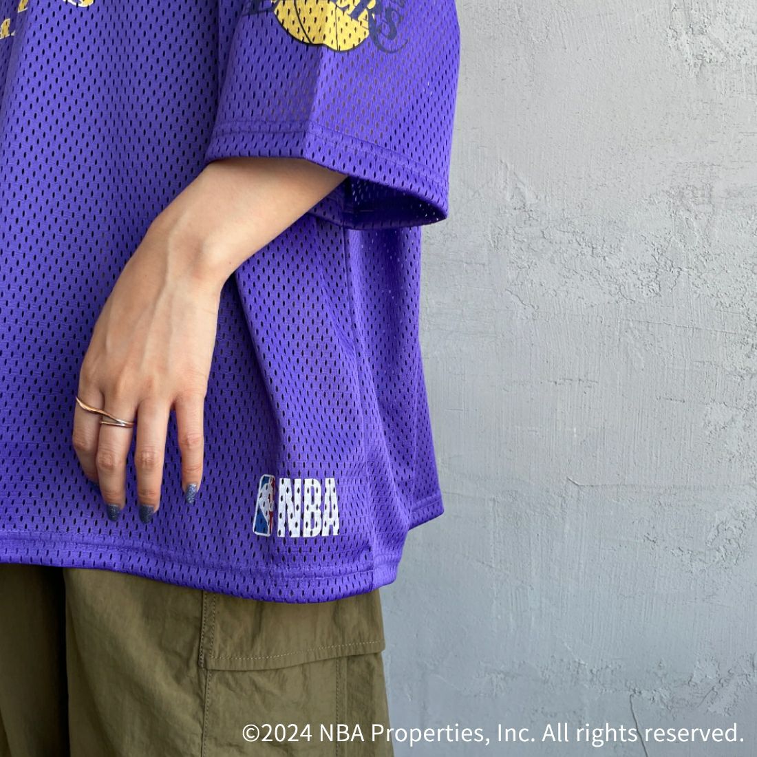 OFF THE COURT BY NBA [オフ ザ コート バイ エヌビーエー] 別注 メッシュTシャツ [JF-24SS-001-JF] PPL LAKERS