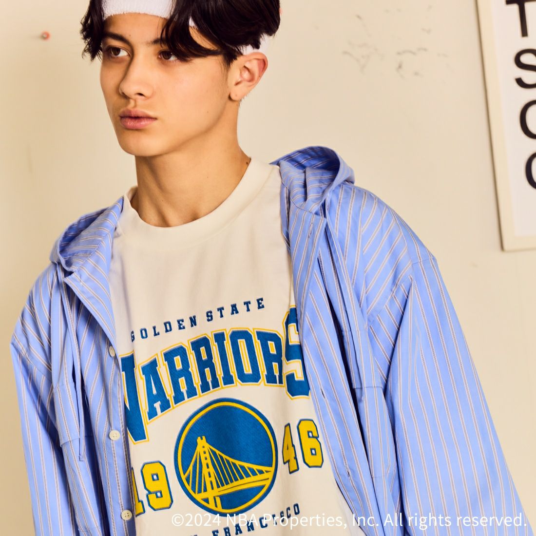 OFF THE COURT BY NBA [オフ ザ コート バイ エヌビーエー] 別注 チームTシャツ [JF-24SS-002-JF] GRY WARRIO