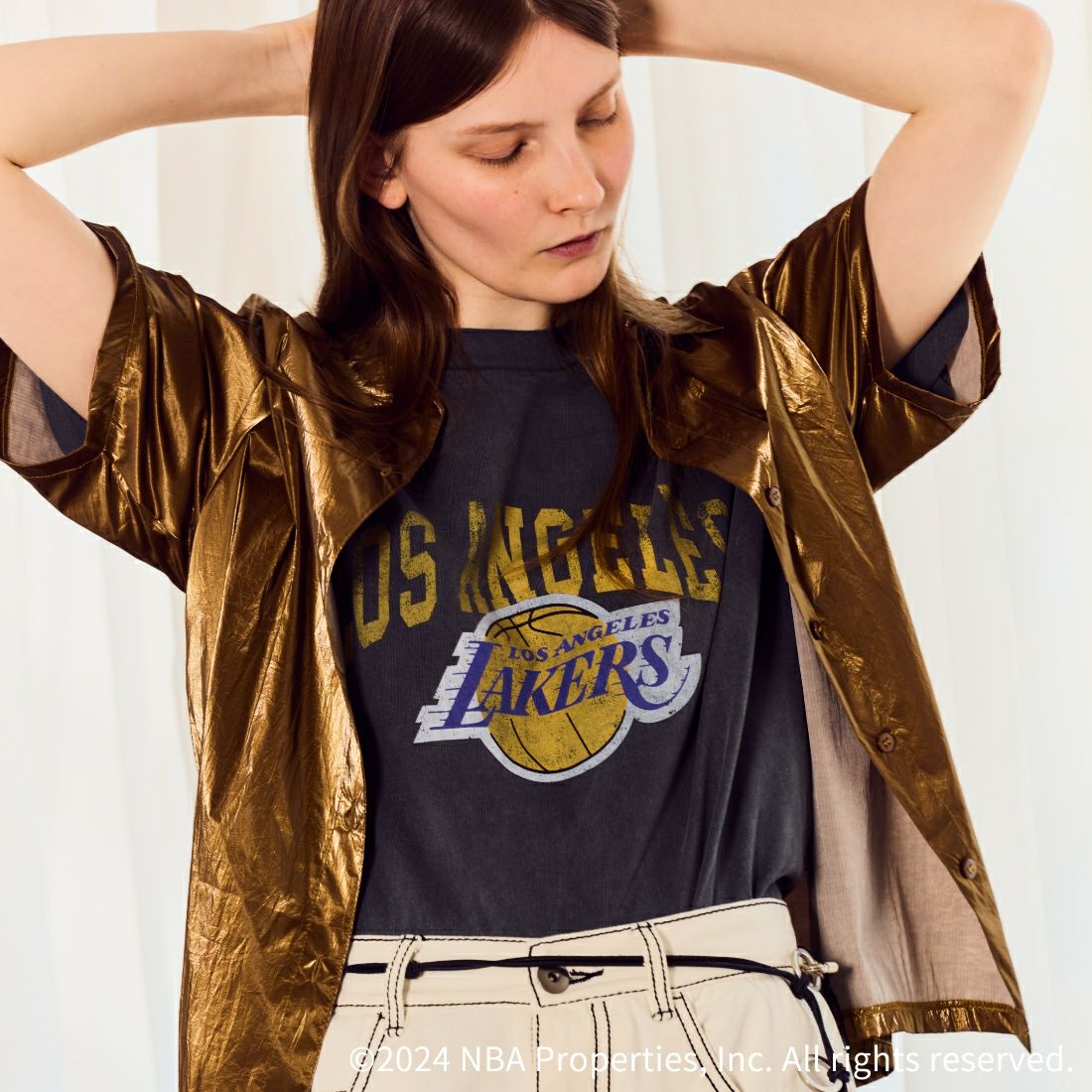 OFF THE COURT BY NBA [オフ ザ コート バイ エヌビーエー] 別注 チームTシャツ [JF-24SS-002-JF] BLK LAKERS
