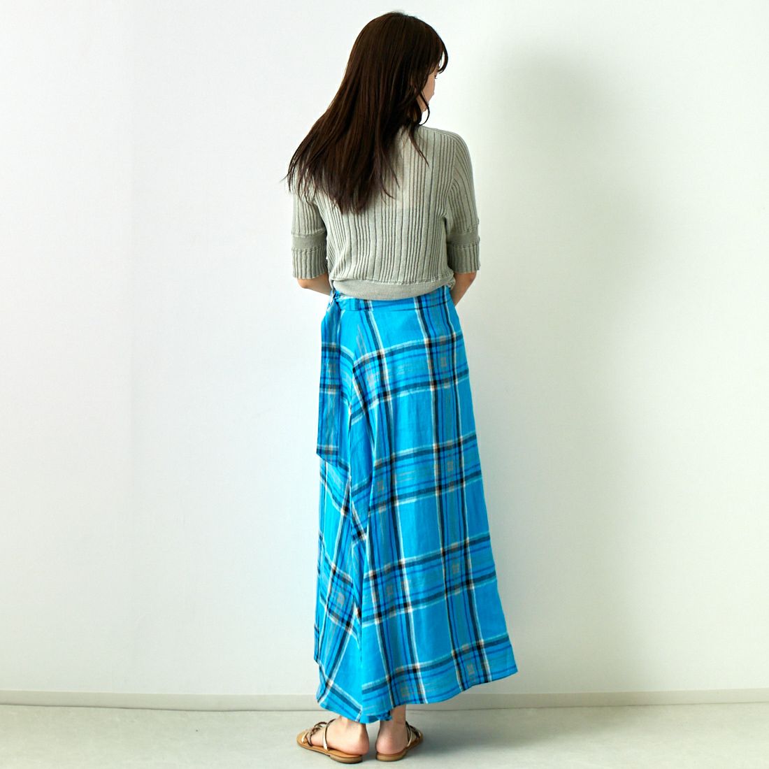 JoICEADDED [ジョイスアディッド] コットンシアー ニットプルオーバー [J241KN05] GREY &&モデル身長：167cm 着用サイズ：F&&