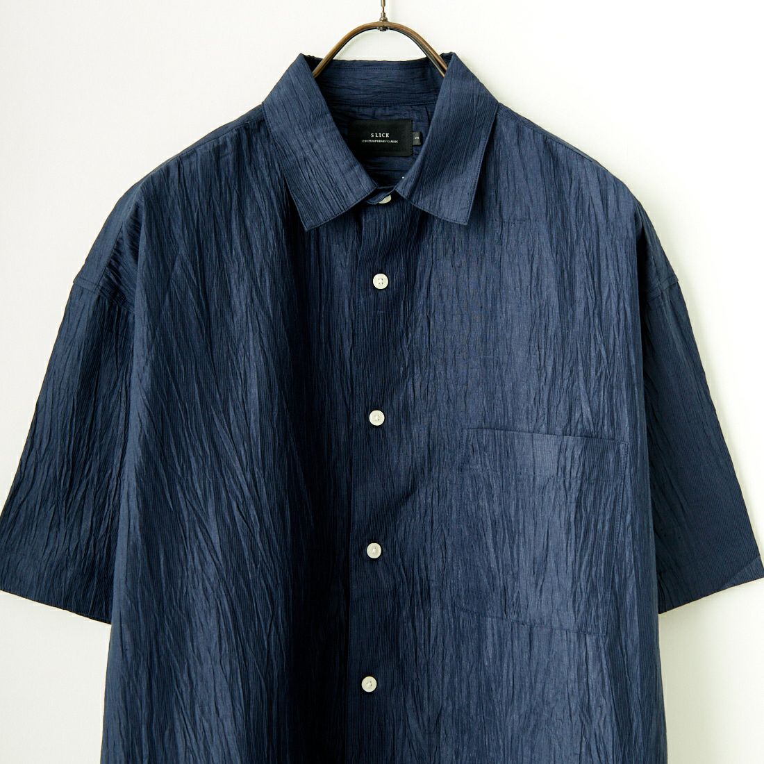 SLICK [スリック] リネンワッシャーレギュラーシャツ [5255863] 210 NAVY