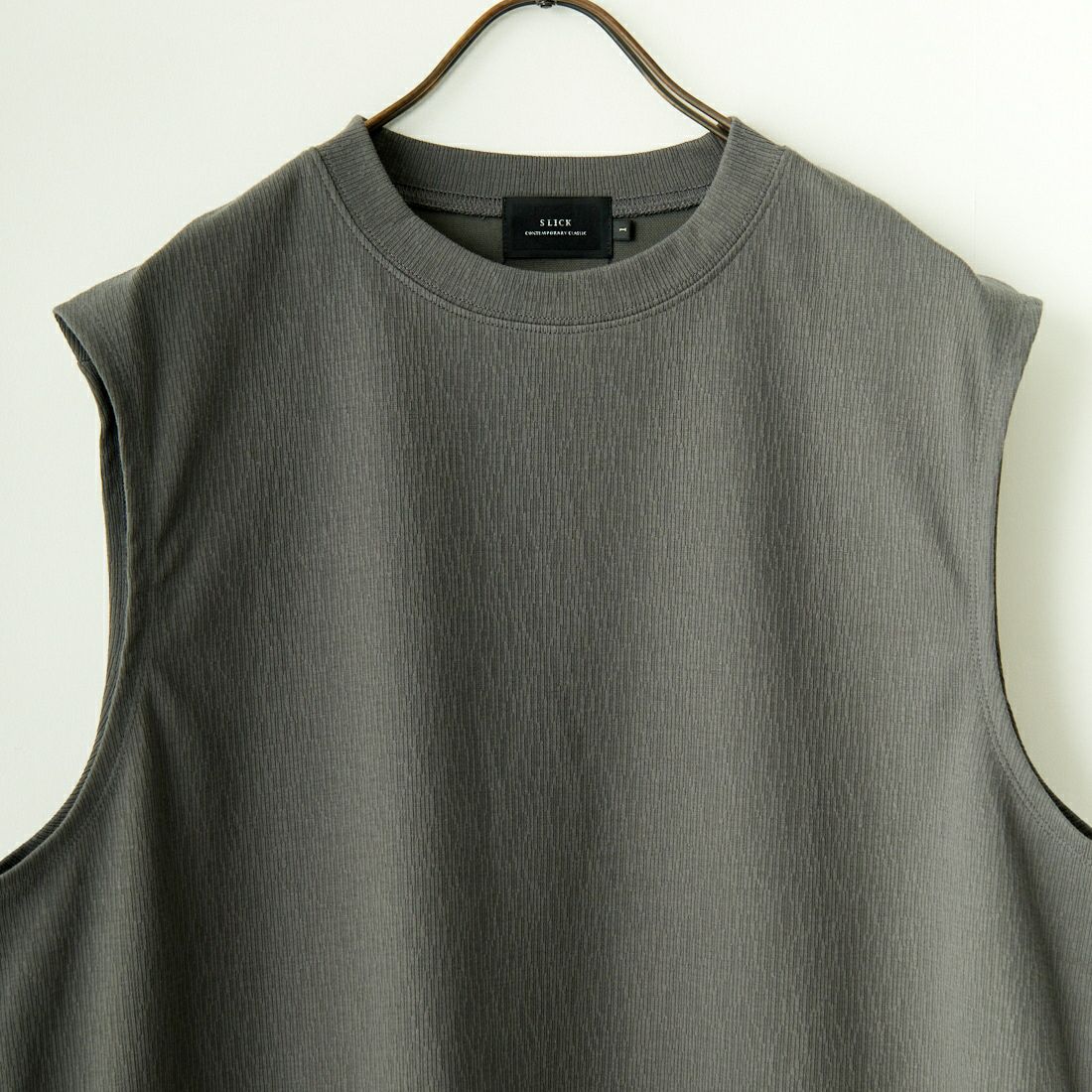 SLICK [スリック] ダブルニットスリーブレスTシャツ [5251740] 720 COAL