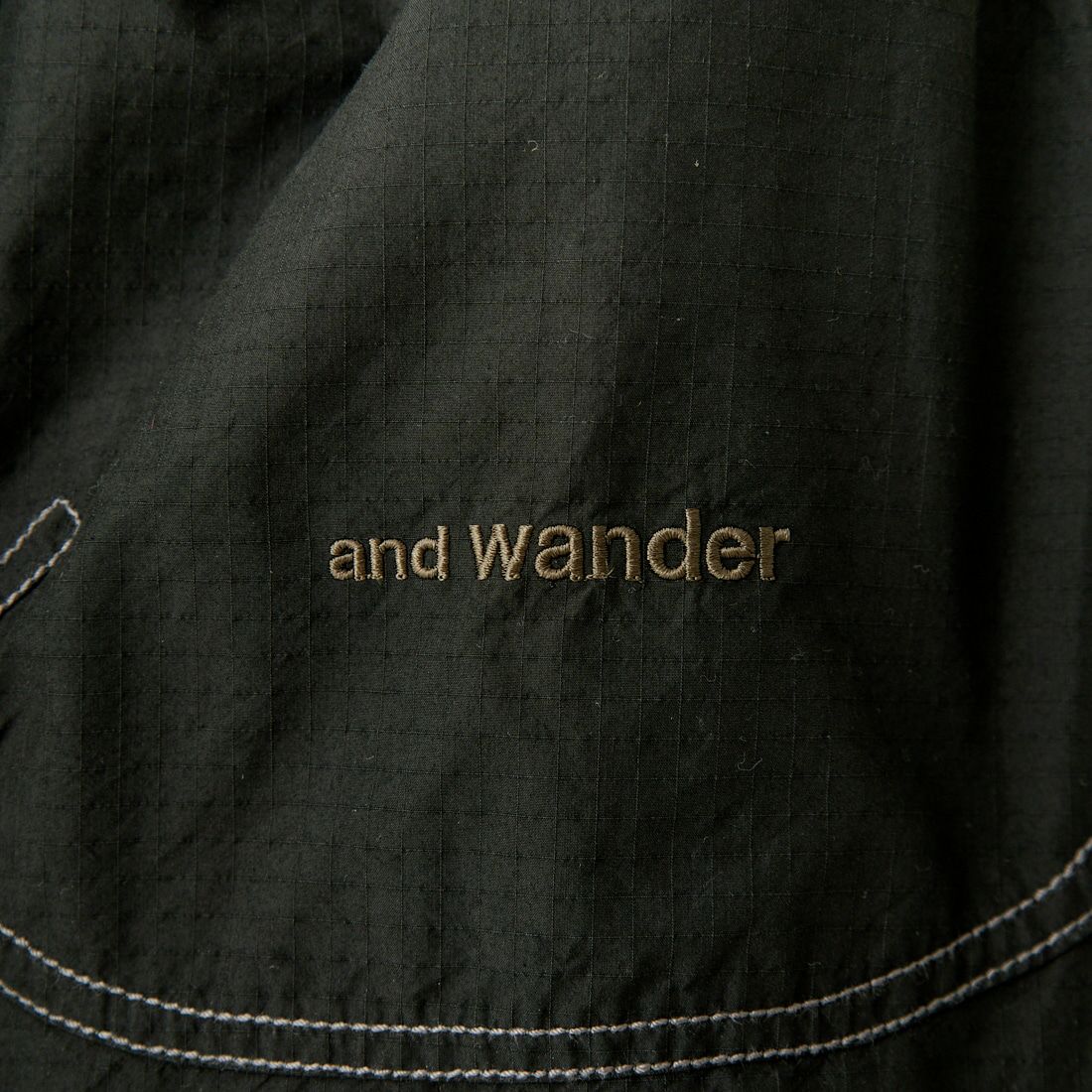 and wander [アンドワンダー] コーデュラコットン リップスカート [5744182167] BLACK