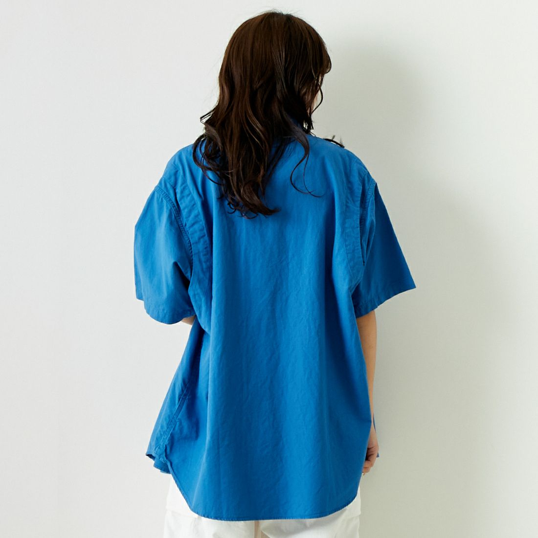 THE NORTH FACE PURPLE LABEL [ザ ノースフェイス パープルレーベル] ボタンダウンフィールドシャツ [NT3416N] BL BLUE &&モデル身長：167cm 着用サイズ：S&&