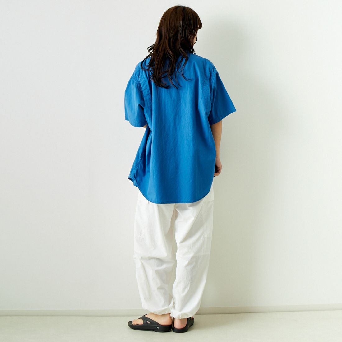 THE NORTH FACE PURPLE LABEL [ザ ノースフェイス パープルレーベル] ボタンダウンフィールドシャツ [NT3416N] BL BLUE &&モデル身長：167cm 着用サイズ：S&&