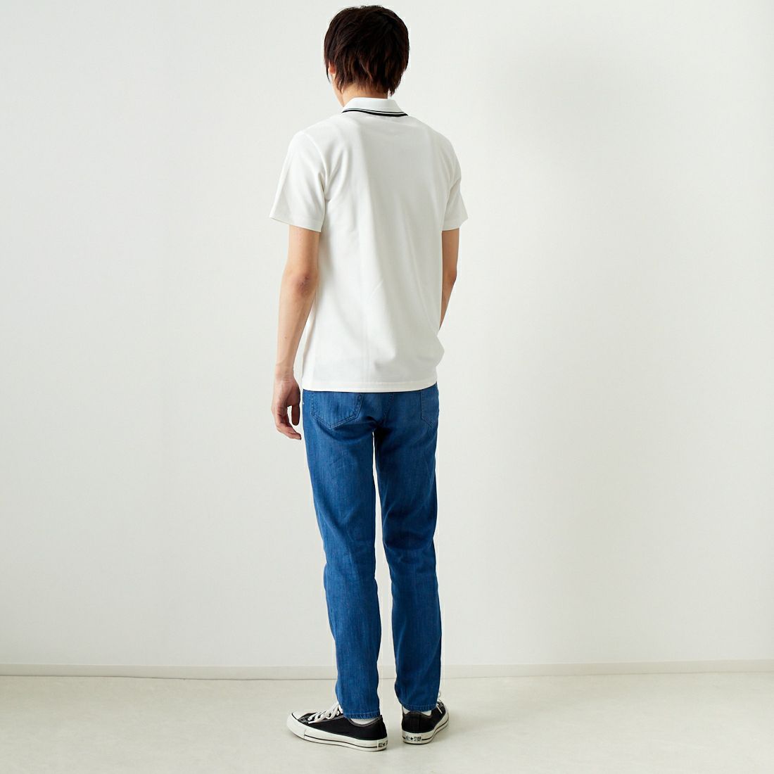 A.P.C. GOLF [アー・ペー・セー ゴルフ] AARON ポロシャツ [CTM4403] WHITE &&モデル身長：182cm 着用サイズ：L&&
