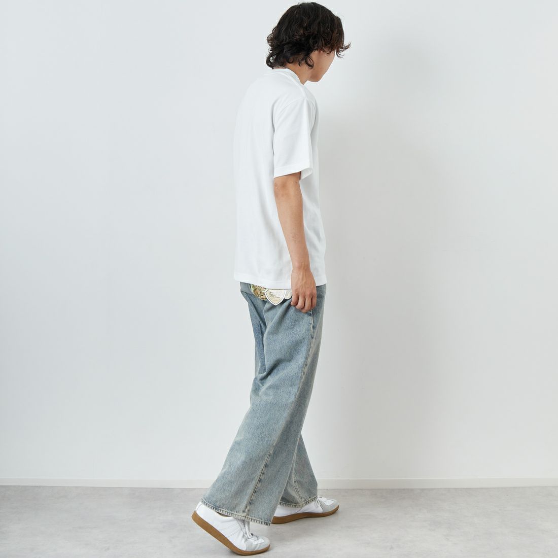 THE NORTH FACE [ザ ノースフェイス] ショートスリーブ スモールボックスロゴTシャツ [NT32445 ] W &&モデル身長：179cm 着用サイズ：L&&