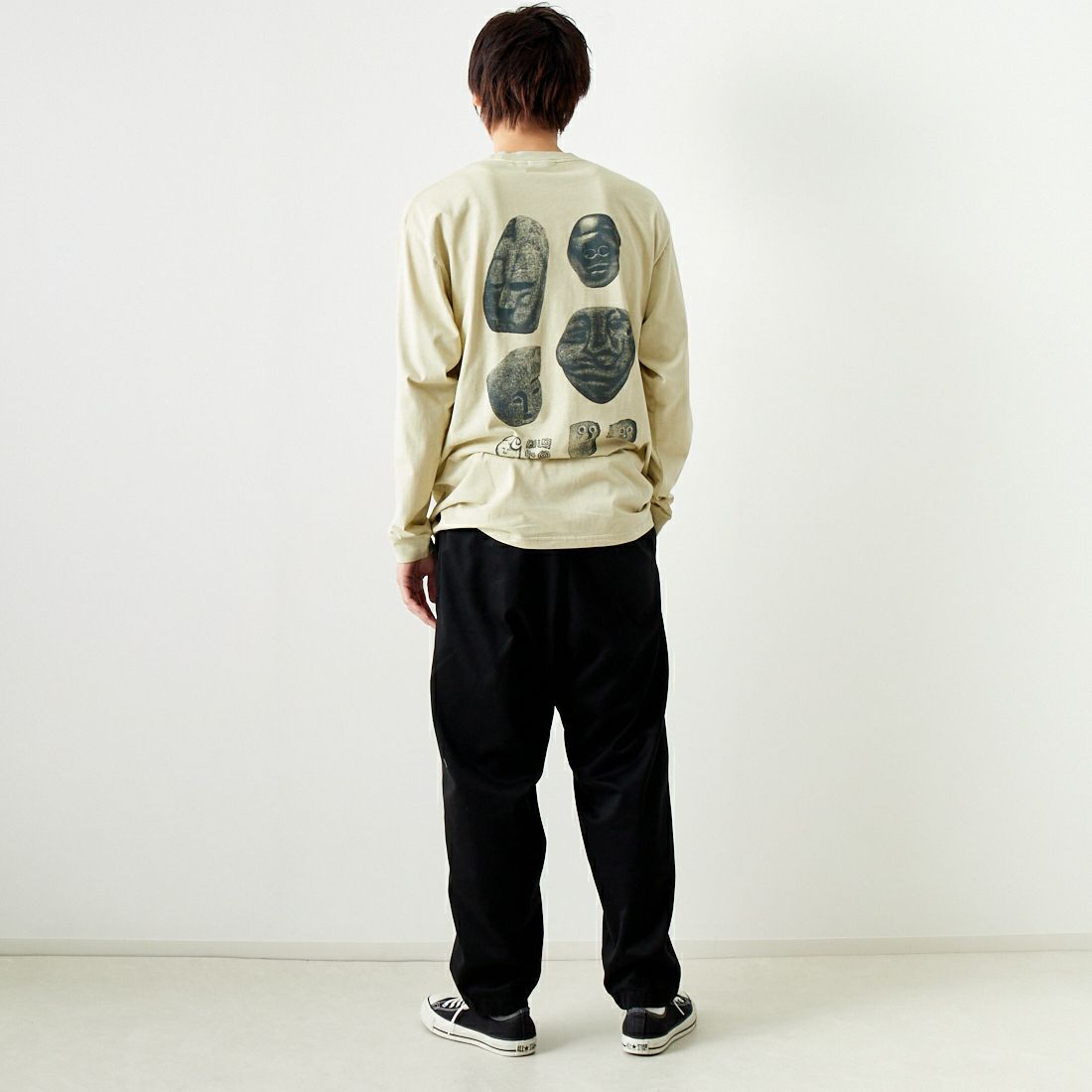 carhartt WIP [カーハートダブリューアイピー] ロングスリーブ ミメトリスTシャツ [I033175] BERYL/FLIN &&モデル身長：182cm 着用サイズ：L&&