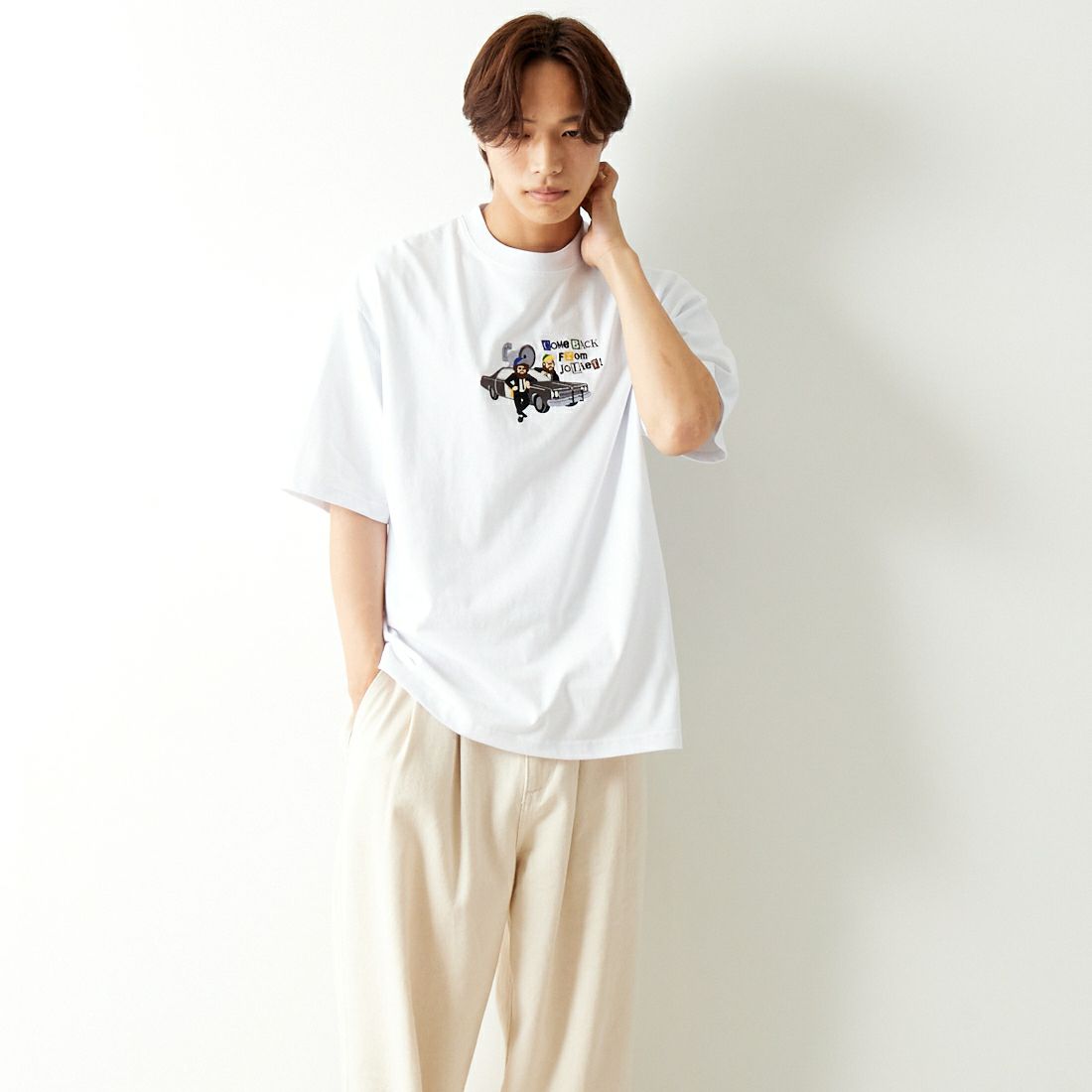 H WHITE&&モデル身長：179cm 着用サイズ：L&&