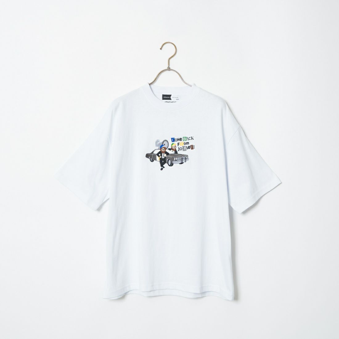 33Degrees [サーティースリーディグリーズ] 髭おじさんサガラ刺繍半袖Tシャツ [TDR-242-024] H WHITE