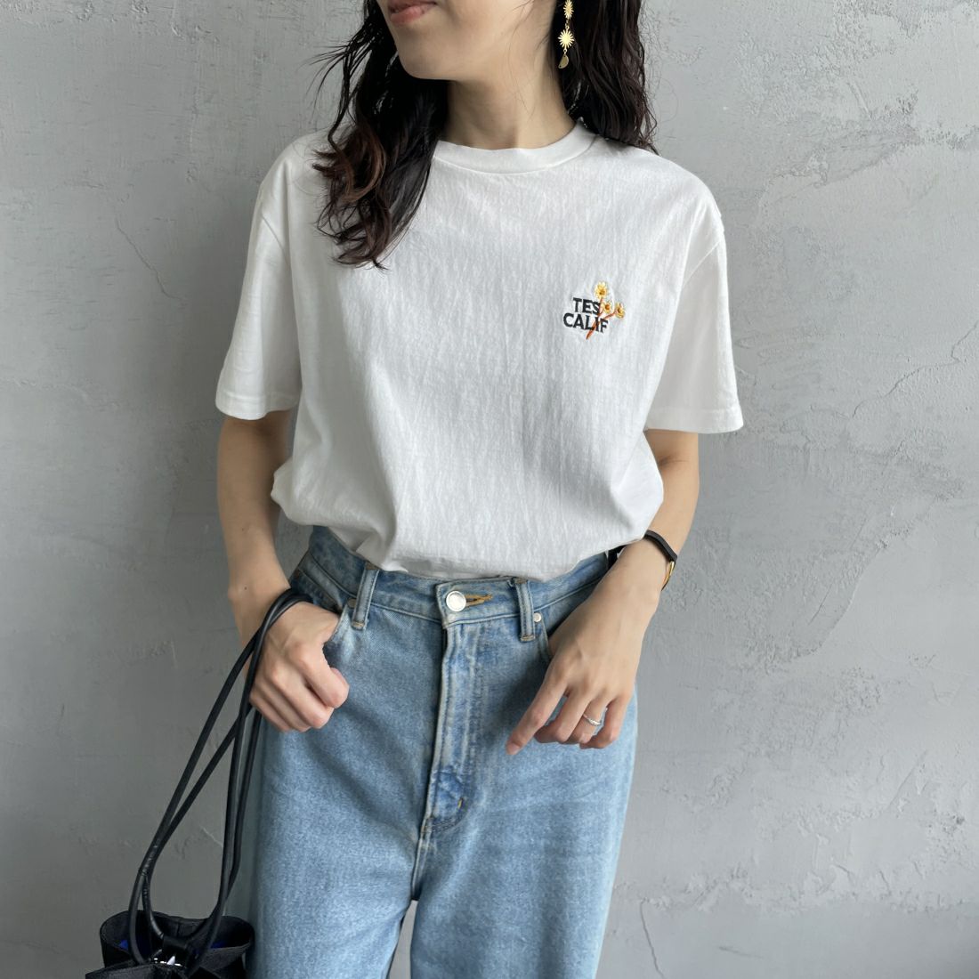 O ENGENEERDGARMENTS セットアップ デニム 花柄 刺繍 青 