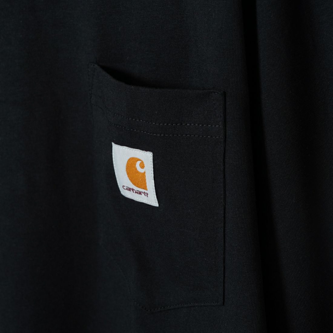 carhartt WIP [カーハートダブリューアイピー] ロングスリーブポケットTシャツ [I030437] BLACK &&モデル身長：173cm 着用サイズ：M&&