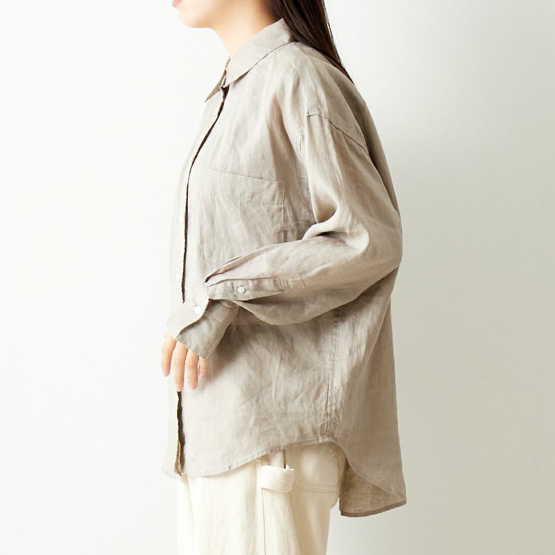 Jeans Factory Clothes [ジーンズファクトリークローズ] ロングスリーブ リネンシャツ [LFE100] 710 BEIGE