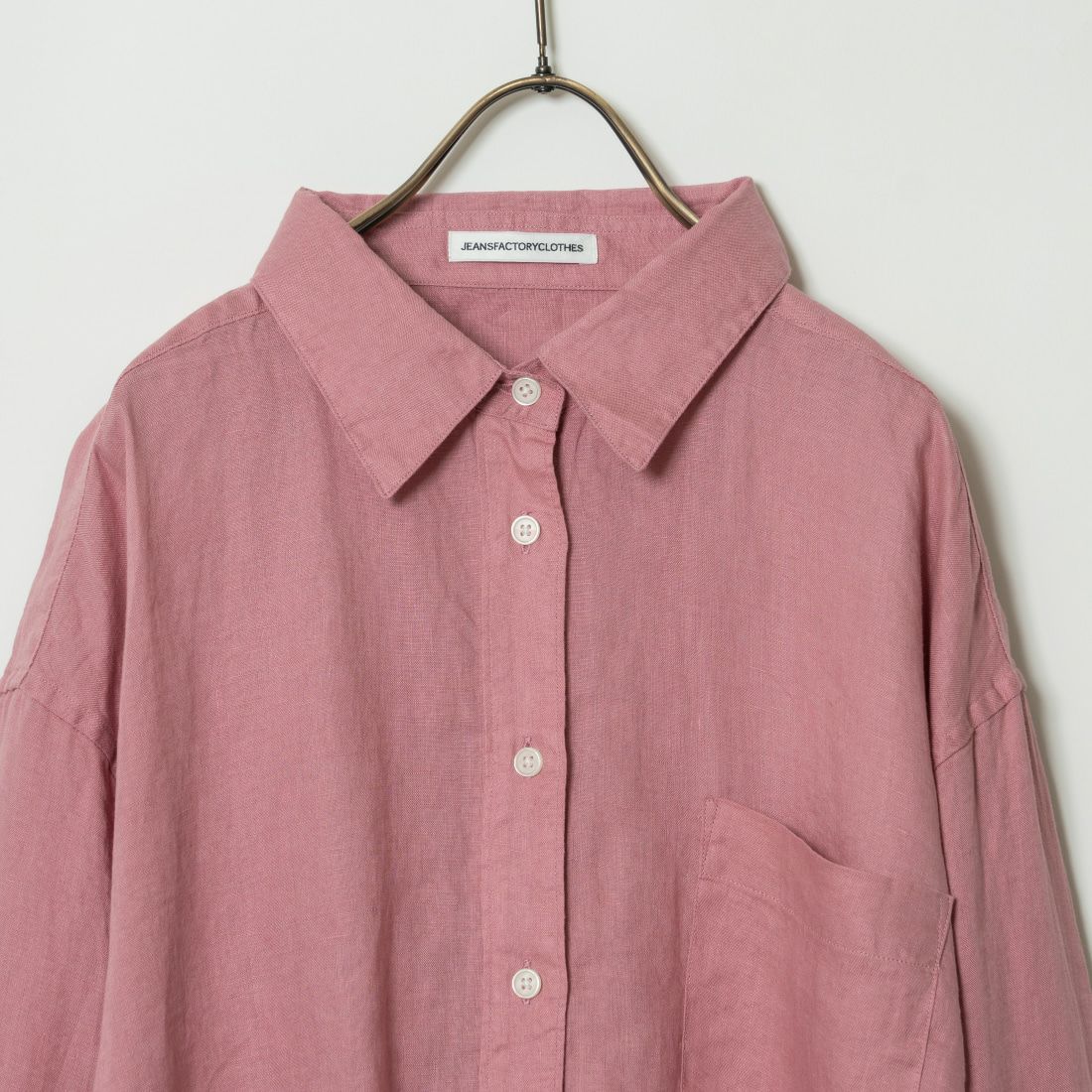 Jeans Factory Clothes [ジーンズファクトリークローズ] ロングスリーブ リネンシャツ [LFE100] 110 PINK