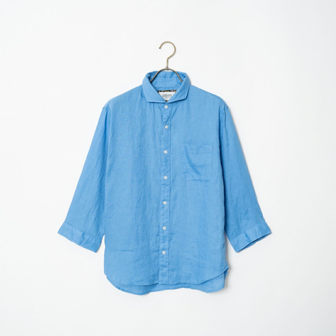 33Degrees [サーティスリーディグリーズ] フレンチリネン 七分袖シャツ [BFQ210] 520 BLUE
