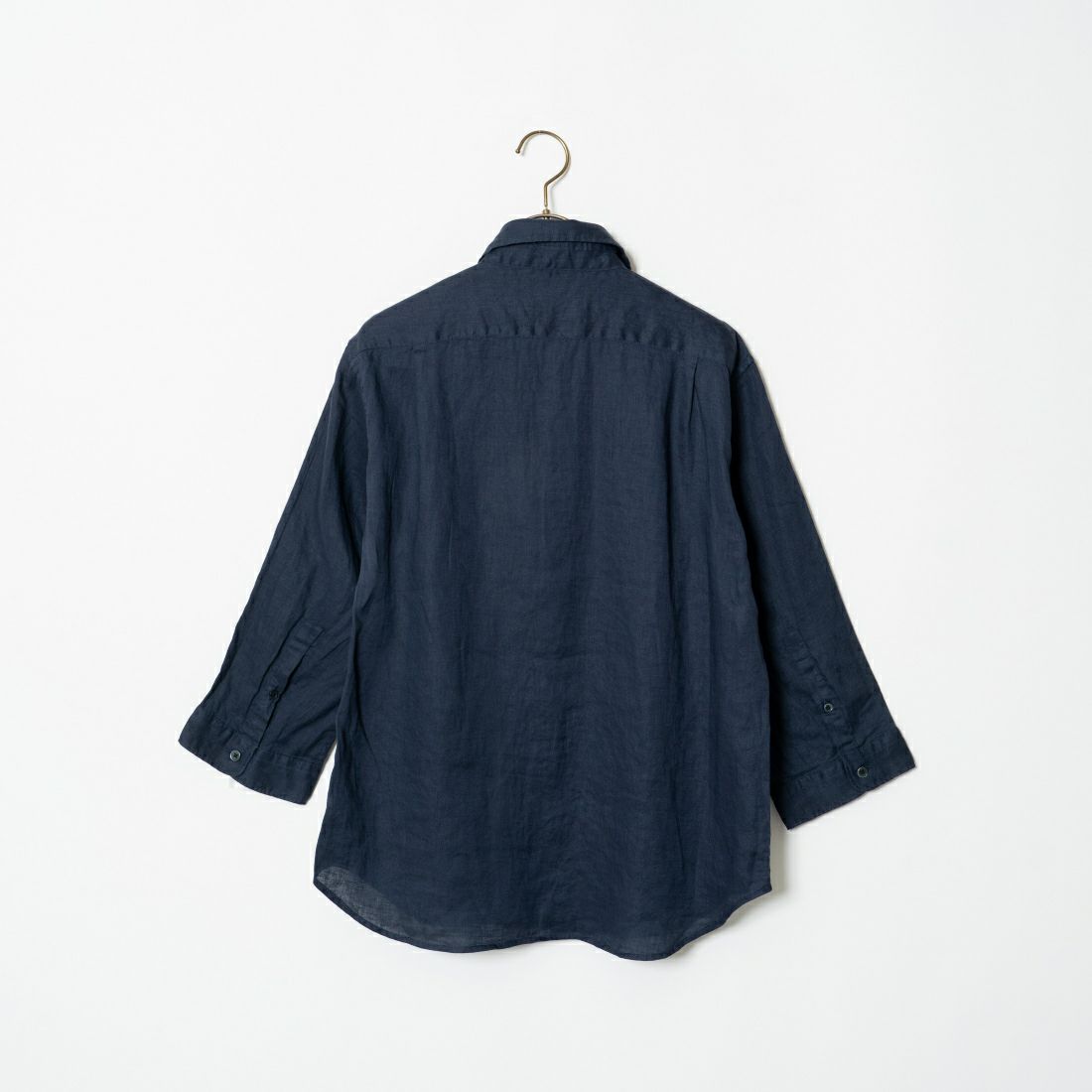 33Degrees [サーティスリーディグリーズ] フレンチリネン 七分袖シャツ [BFQ210] 540 NAVY