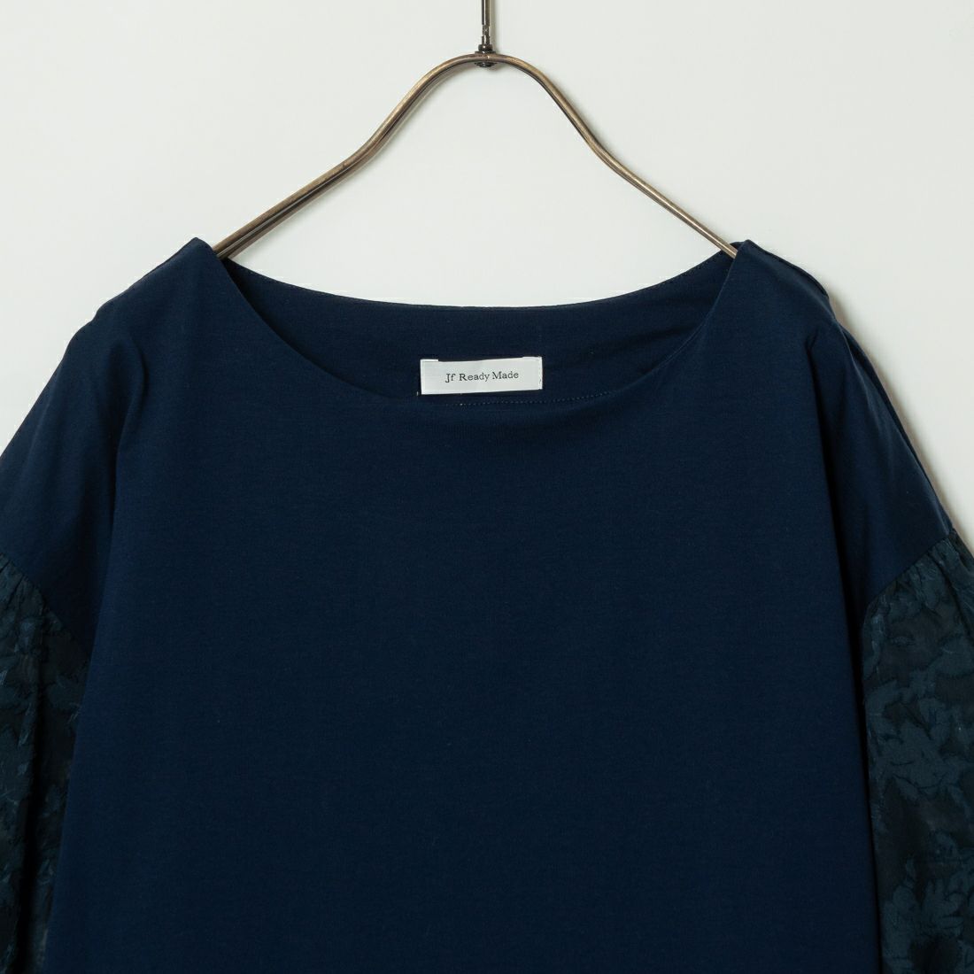 Jf Ready Made [ジェイエフレディメイド] 袖ジャガードTシャツ [3012107] 505 ﾈｲﾋﾞｰ