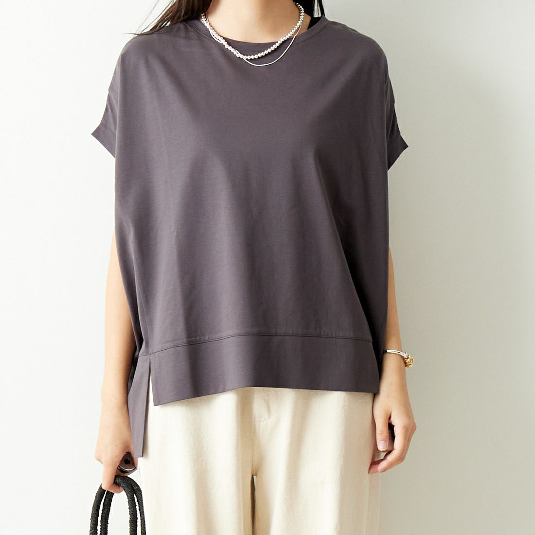 Jf Ready Made [ジェイエフレディメイド] シルケットタックワイドTシャツ [963-27369] 08 ﾁｬｺｰﾙ
