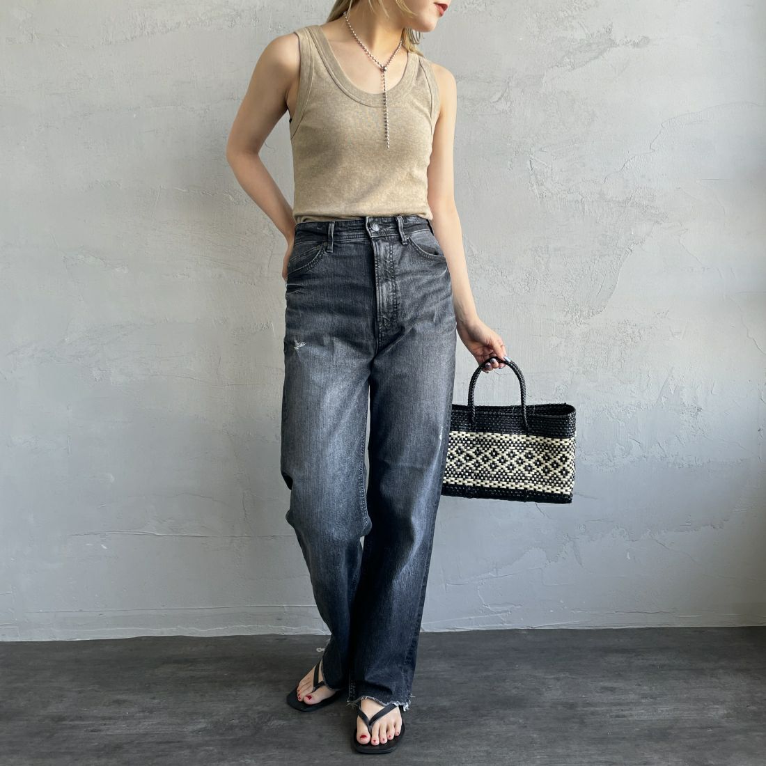 GICIPI [ジチピ] VANADIO タンクトップ [2410P] MARRONE ME &&モデル身長：156cm 着用サイズ：1&&