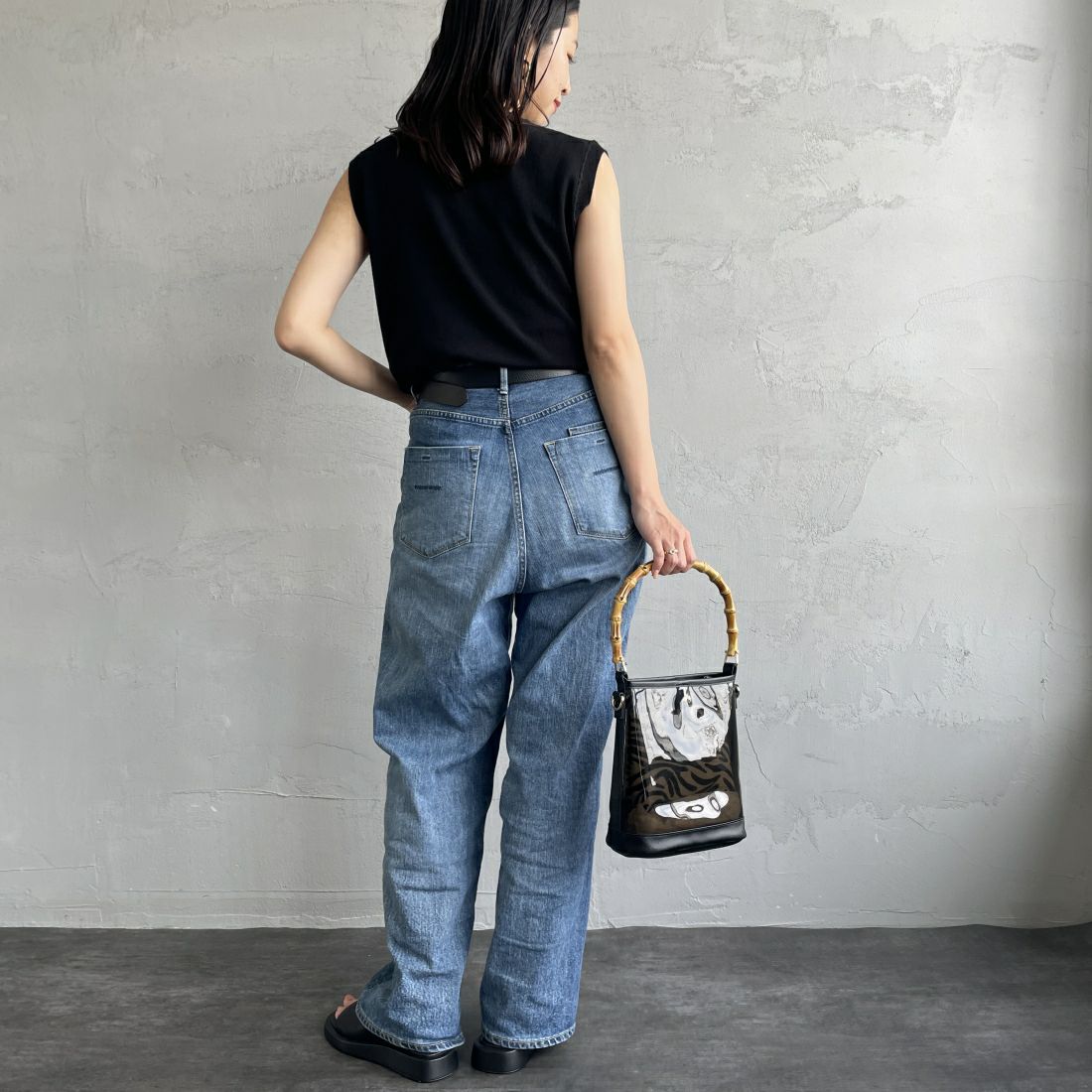 GICIPI [ジチピ] OPALE ノースリーブニットソー [2417P] NERO &&モデル身長：163cm 着用サイズ：1&&