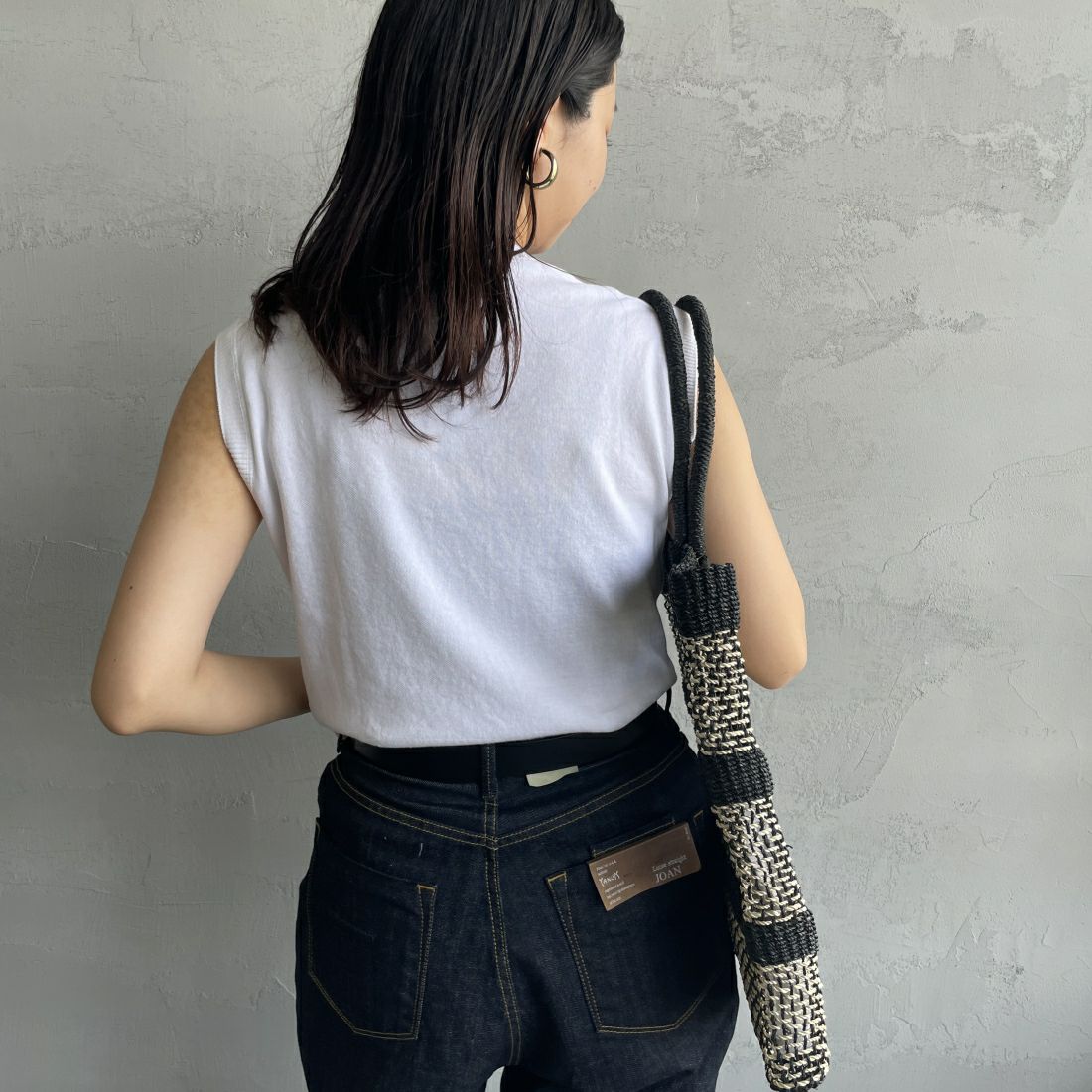 GICIPI [ジチピ] OPALE ノースリーブニットソー [2417P] BIANCO &&モデル身長：163cm 着用サイズ：1&&
