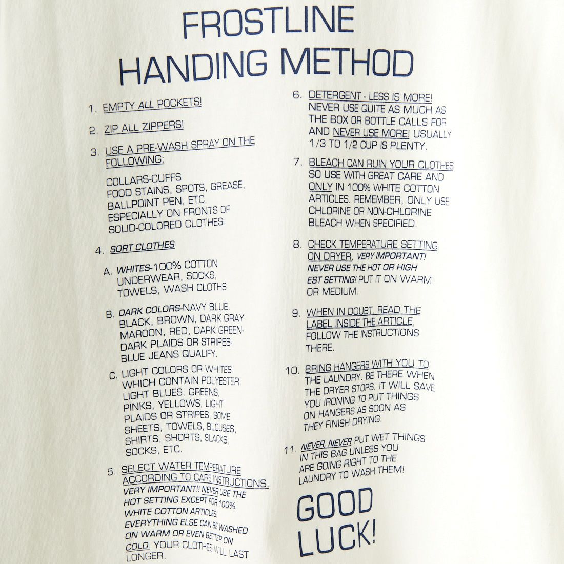frostline [フロストライン] 別注 バックプリントTシャツ [FL-CST-IN4-JF] WHITE