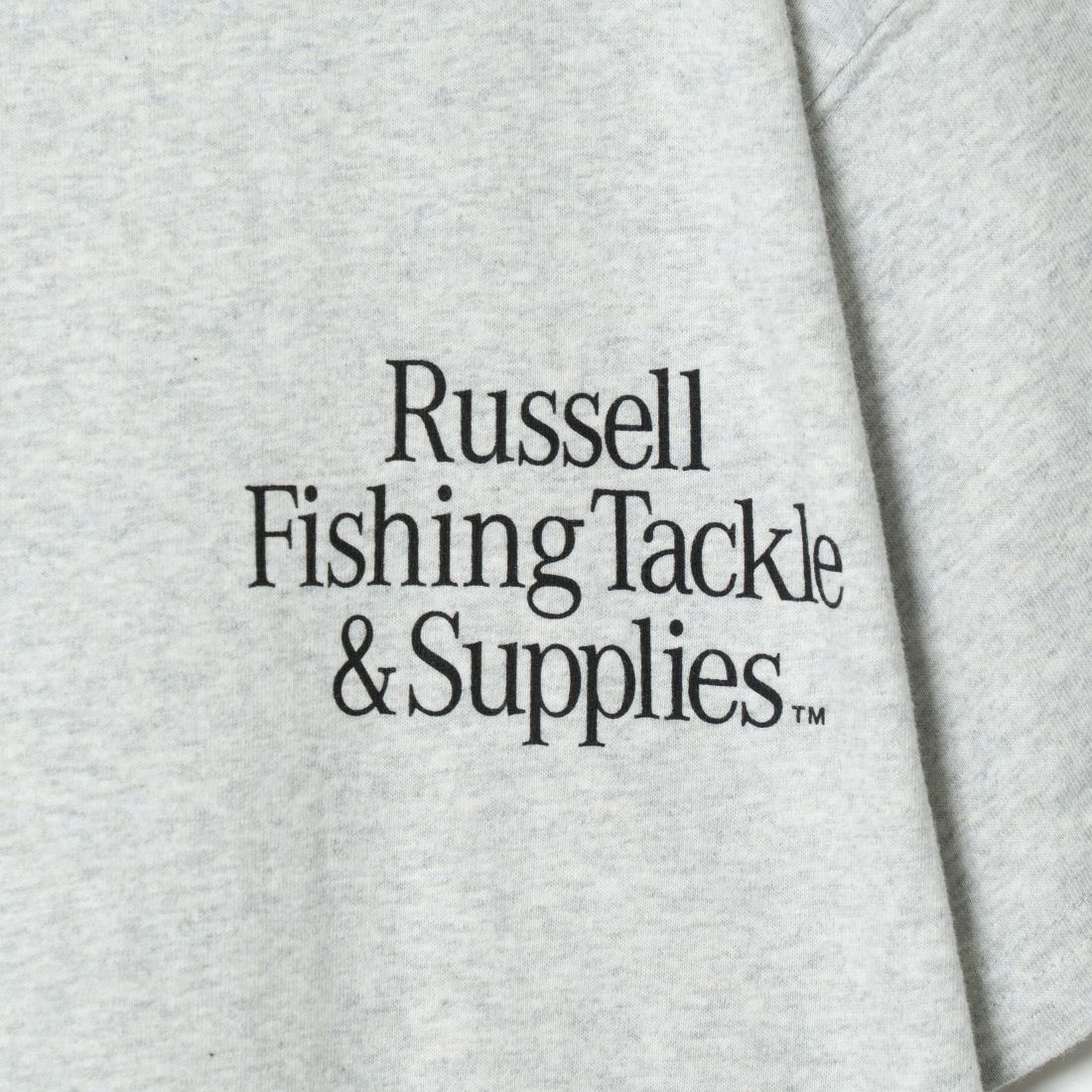Berkley × RUSSELL ATHLETIC [バークレー × ラッセルアスレチック] 別注 CATCH MORE FISH バックプリントTシャツ [RBK-24175IN-JF1] ASH