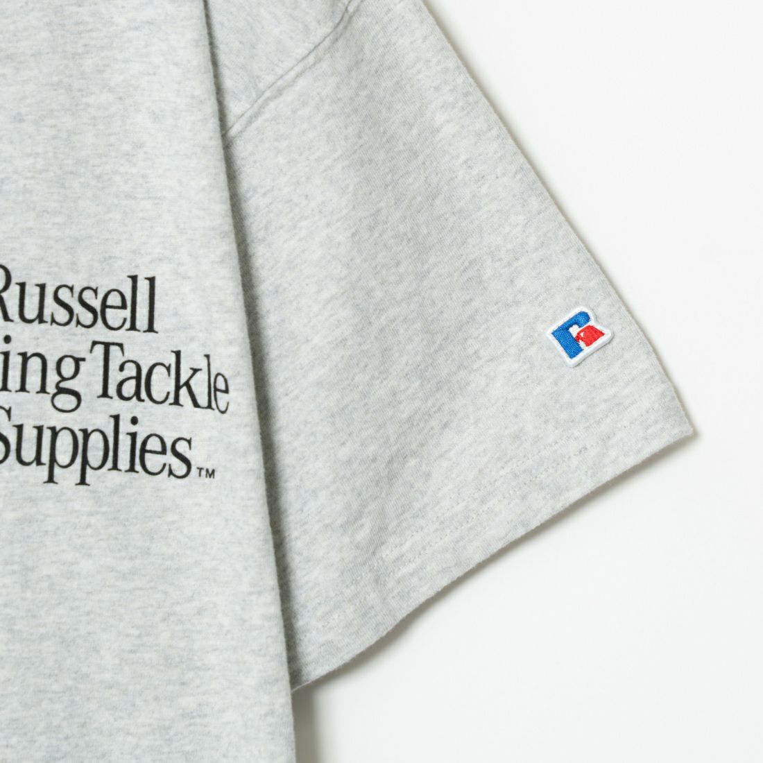 Berkley × RUSSELL ATHLETIC [バークレー × ラッセルアスレチック] 別注 CATCH MORE FISH バックプリントTシャツ [RBK-24175IN-JF1] ASH