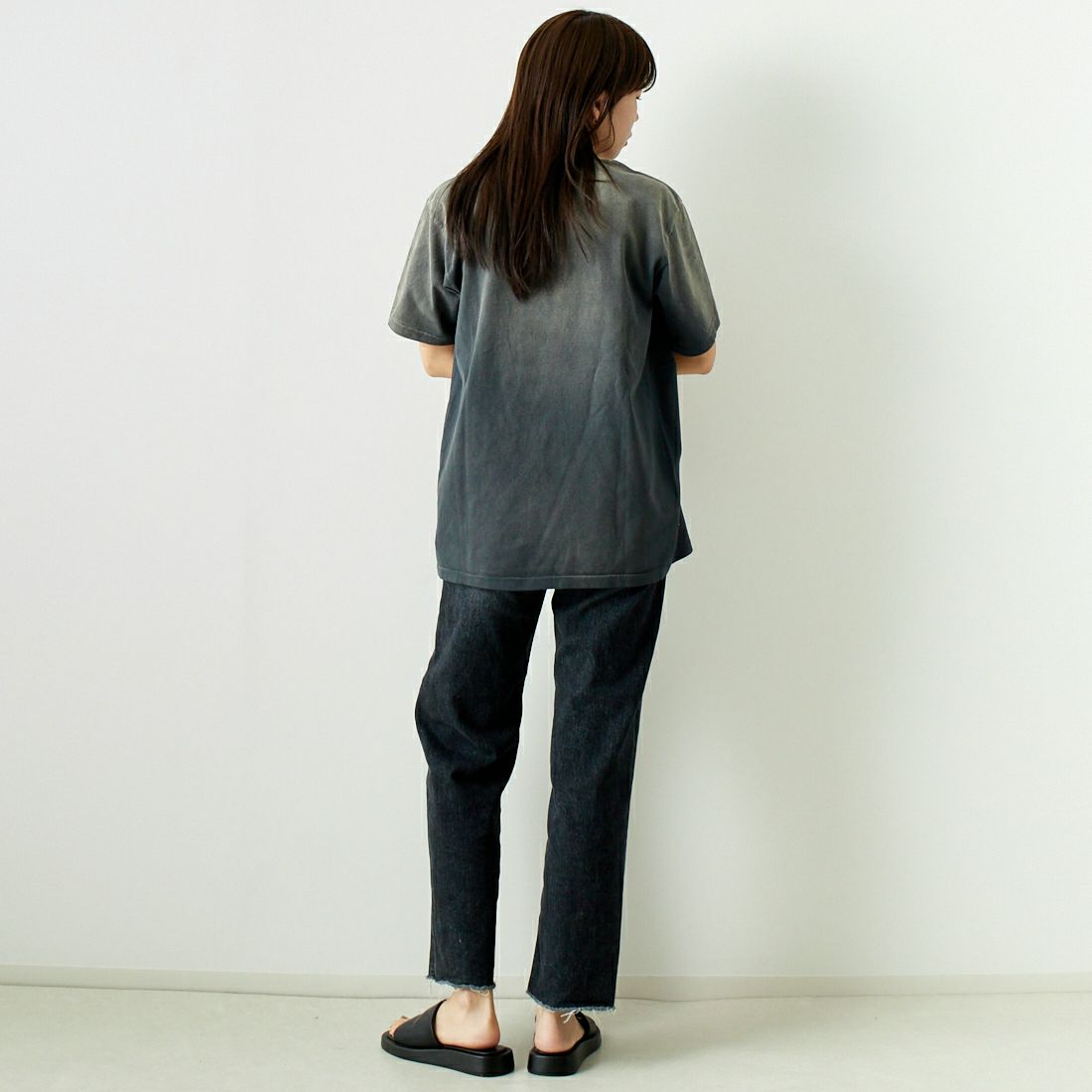 JACKSON MATISSE [ジャクソンマティス] ハートA Tシャツ [JM24SS031] BLACK &&モデル身長：167cm 着用サイズ：M&&