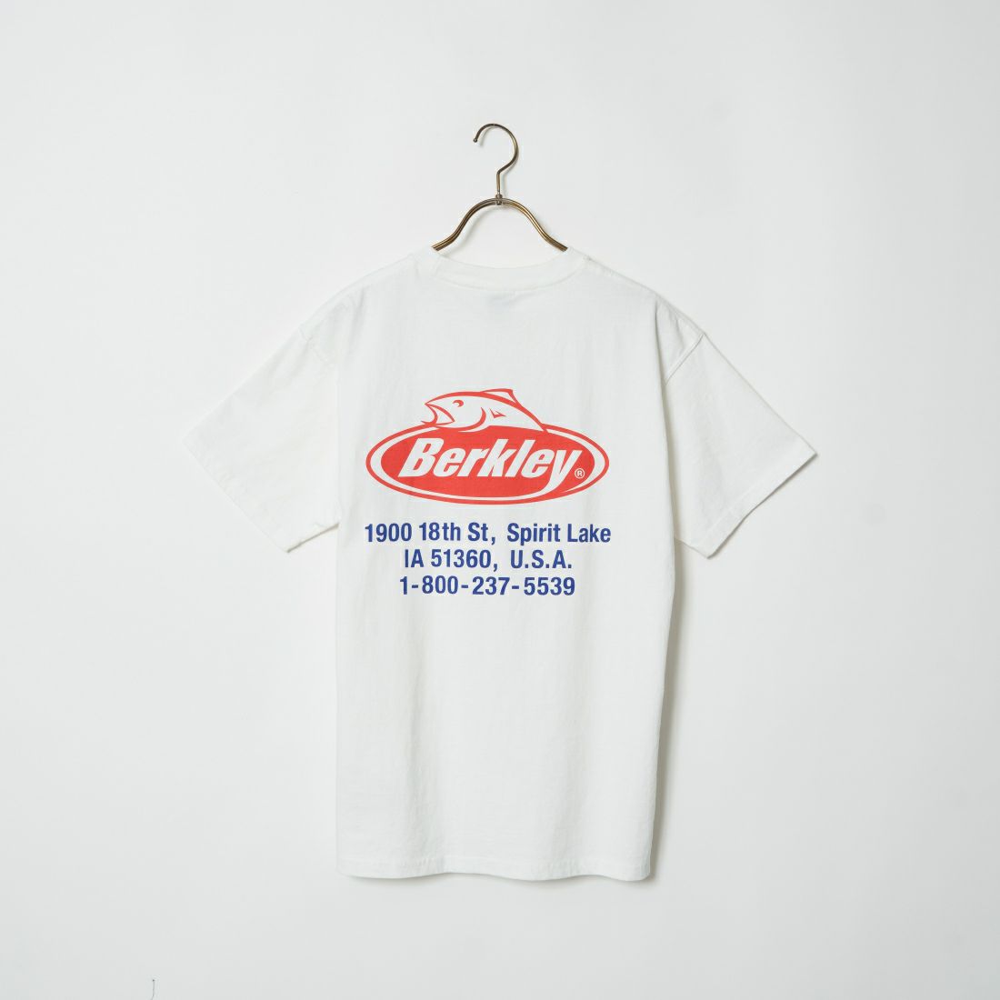 Berkley × RUSSELL ATHLETIC [バークレー × ラッセルアスレチック] 別注 オーバルロゴ バックプリントTシャツ [RBK-24175IN-JF3] WHITE