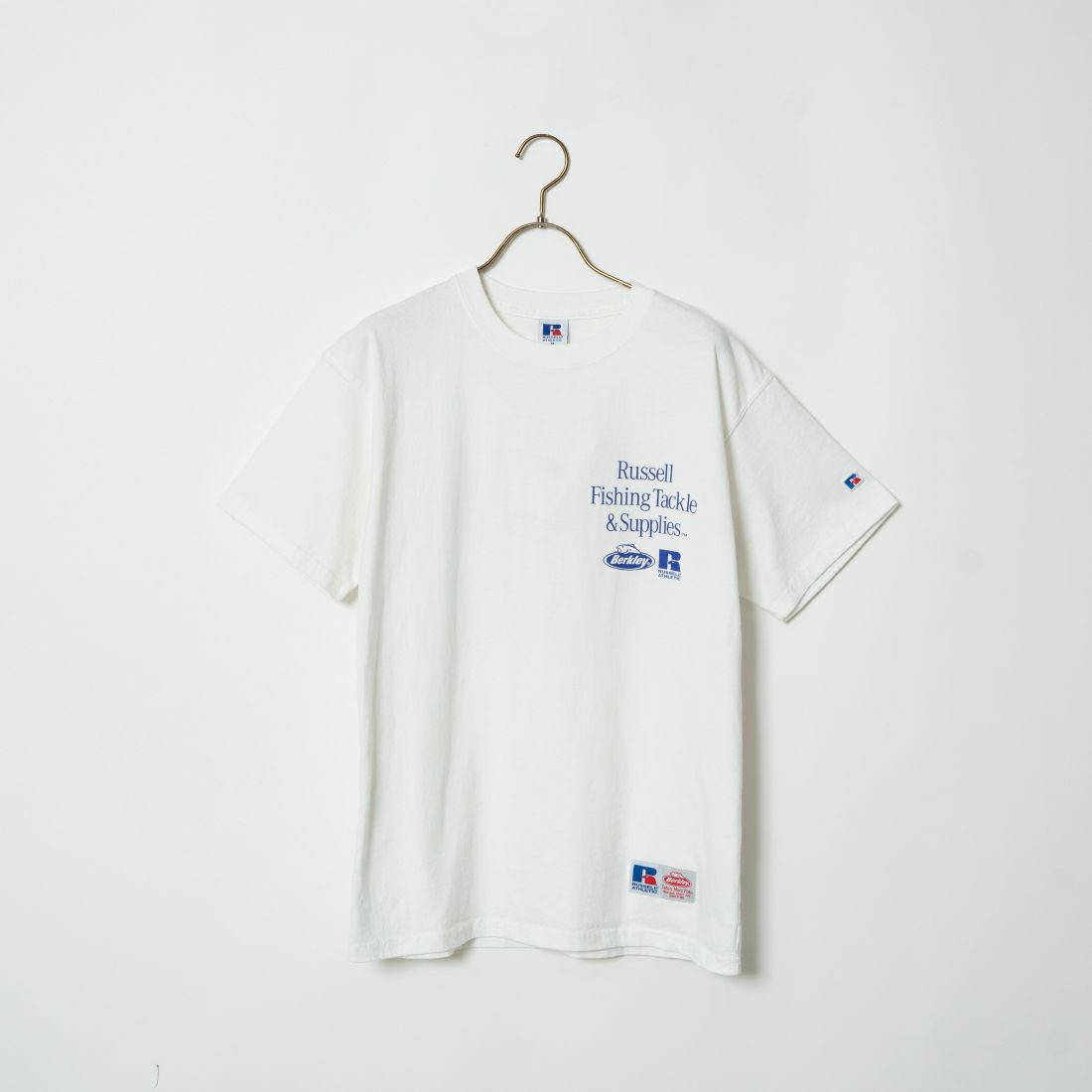 Berkley × RUSSELL ATHLETIC [バークレー × ラッセルアスレチック] 別注 オーバルロゴ バックプリントTシャツ [RBK-24175IN-JF3] WHITE