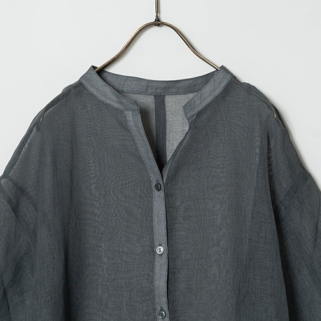 Jf Ready Made [ジェイエフレディメイド] シアーリネンバックリボンシャツ [754376] 13 ﾁｬｺｰﾙｸﾞ