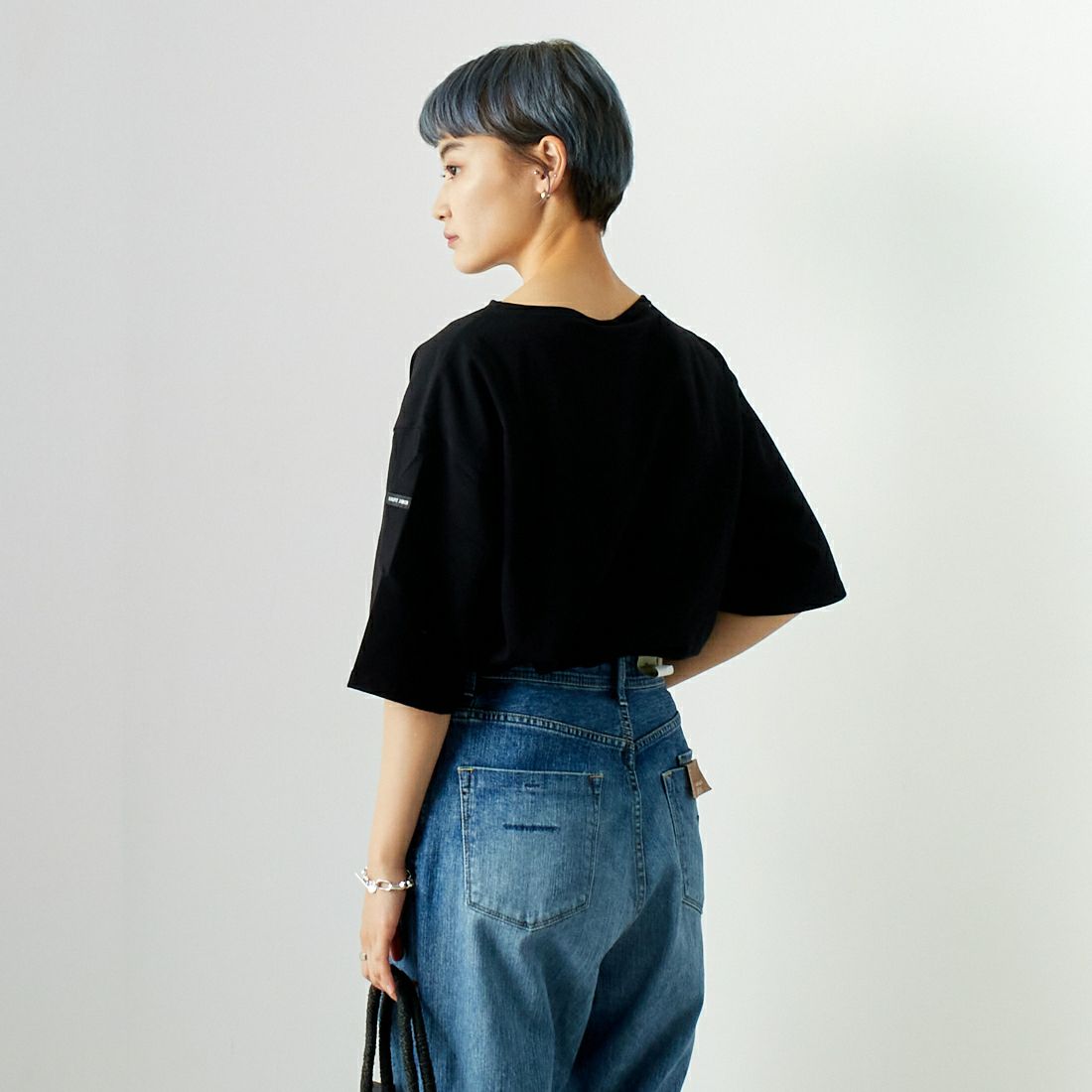 ST.JAMES [セントジェームス] ピリアックルーズドロップTシャツ [21JC-8733-LEGR] NOIR &&モデル身長：160cm 着用サイズ：3&&