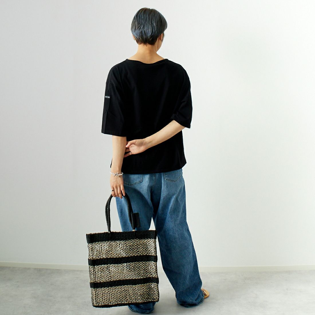 ST.JAMES [セントジェームス] ピリアックルーズドロップTシャツ [21JC-8733-LEGR] NOIR &&モデル身長：160cm 着用サイズ：3&&