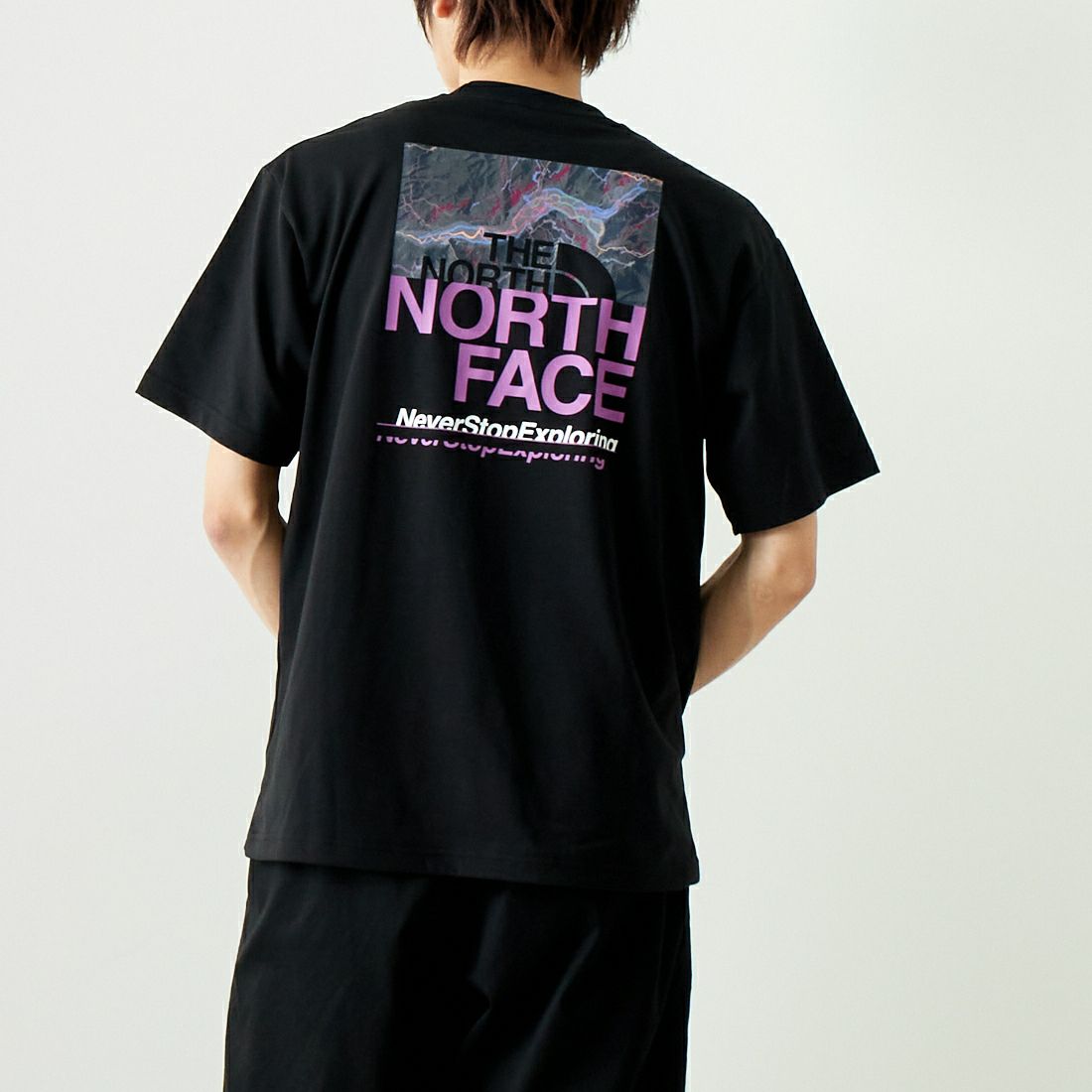 THE NORTH FACE [ザ ノースフェイス] ショートスリーブハーフスウィッチングロゴTシャツ [NT32458] K