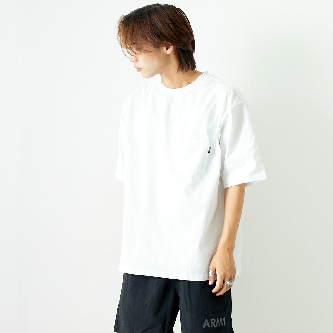 THE NORTH FACE [ザ ノースフェイス] ショートスリーブ エアリーポケットTシャツ [NT12447] W &&モデル身長：179cm 着用サイズ：XL&&