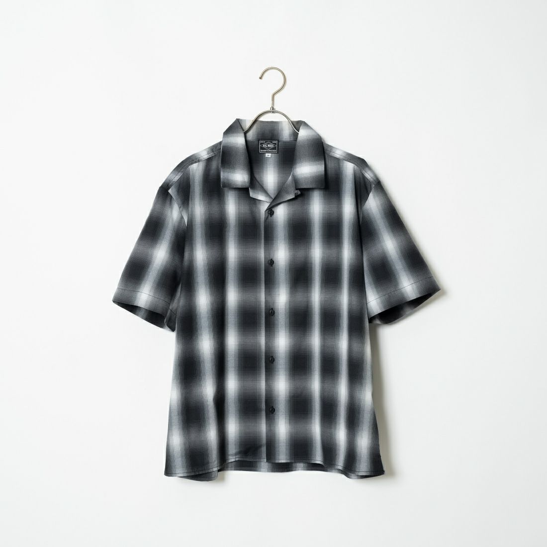 BIG MIKE [ビッグマイク] 別注 ショートスリーブ オンブレチェックシャツ [102425530PN-JF] BLK/WHT