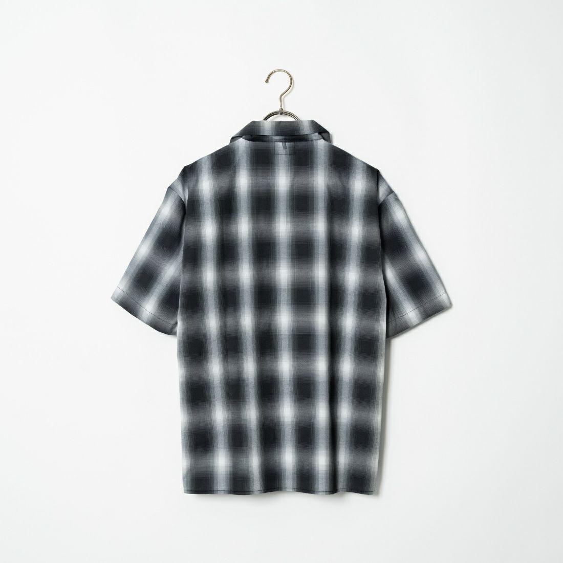 BIG MIKE [ビッグマイク] 別注 ショートスリーブ オンブレチェックシャツ [102425530PN-JF] BLK/WHT