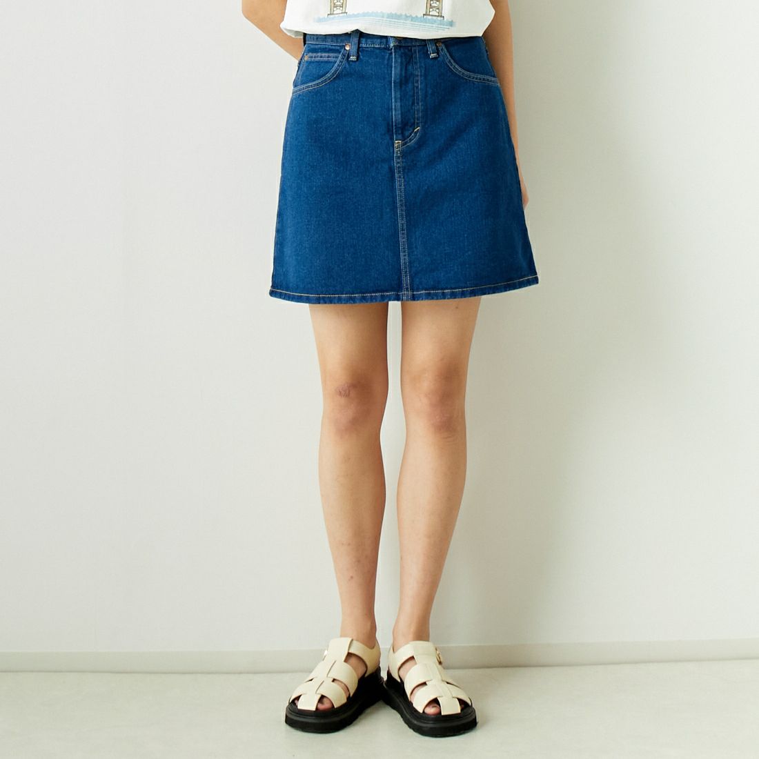 LEE [リー] デニムミニスカート [LL2634] 336 USED &&モデル身長：167cm 着用サイズ：S&&