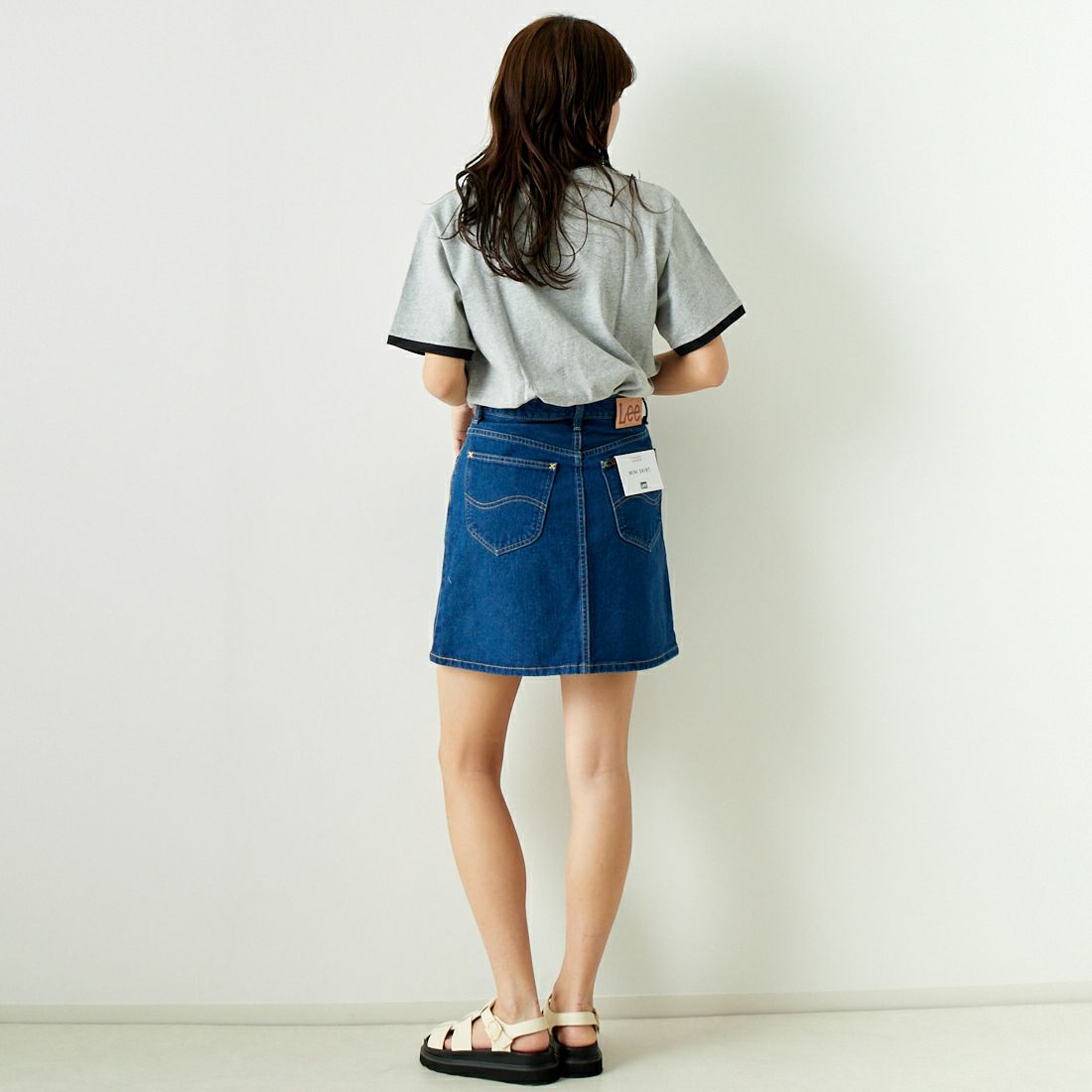 LEE [リー] デニムミニスカート [LL2634] 336 USED &&モデル身長：167cm 着用サイズ：S&&