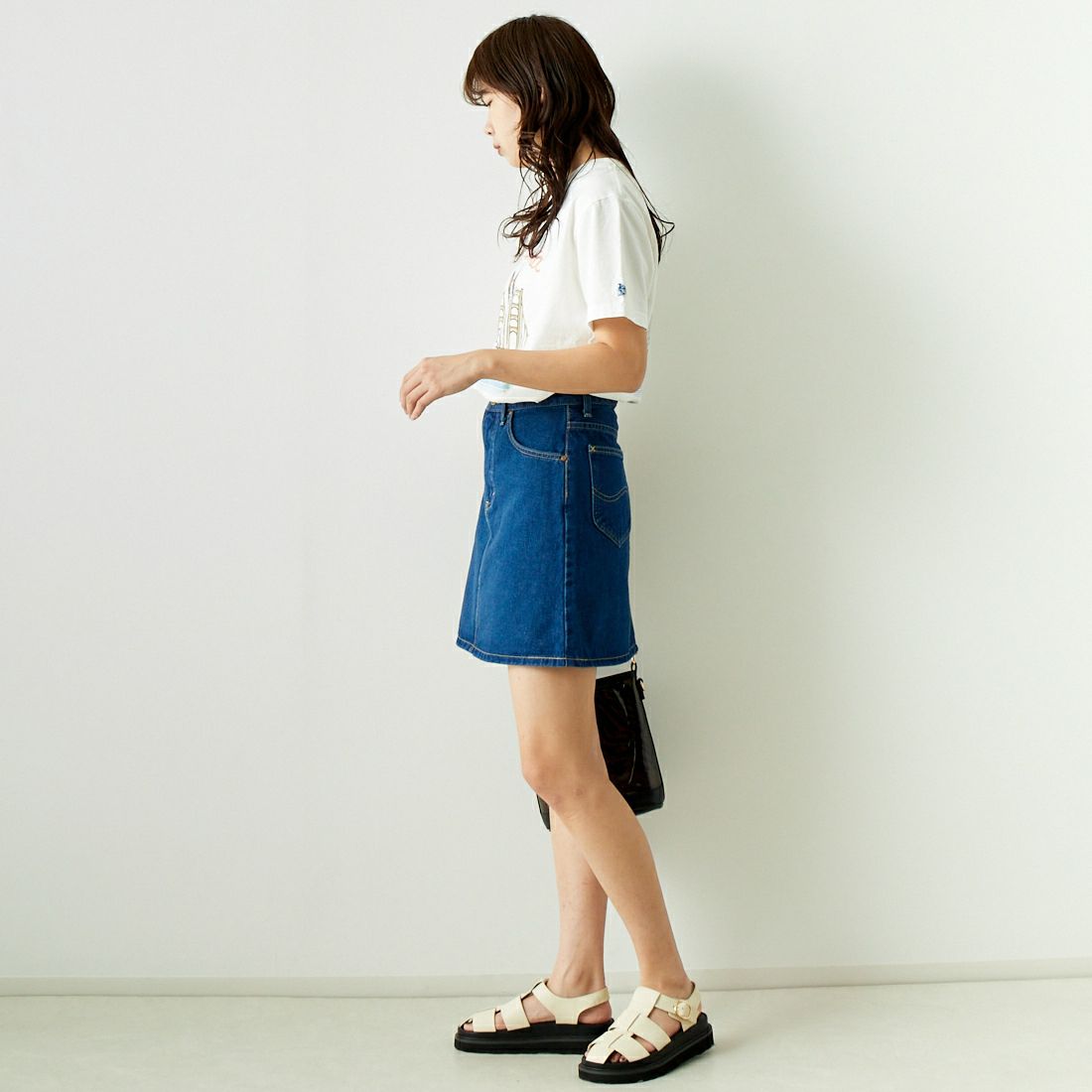 LEE [リー] デニムミニスカート [LL2634] 336 USED &&モデル身長：167cm 着用サイズ：S&&