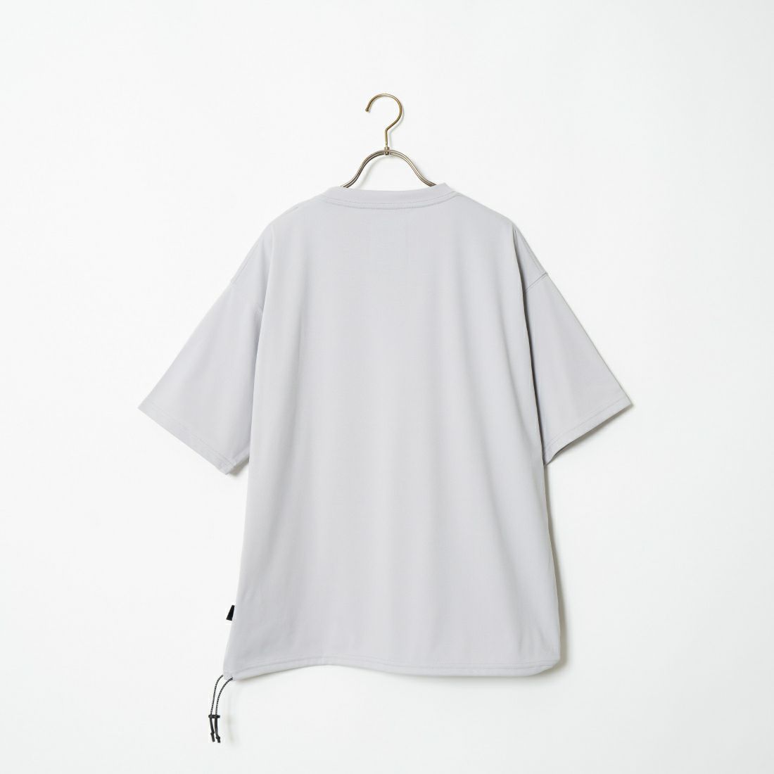 +phenix [プラスフェニックス] 別注 ワンポイント刺繍ロゴ ドローコードTシャツ [POT-24006IN-JF] GRAY