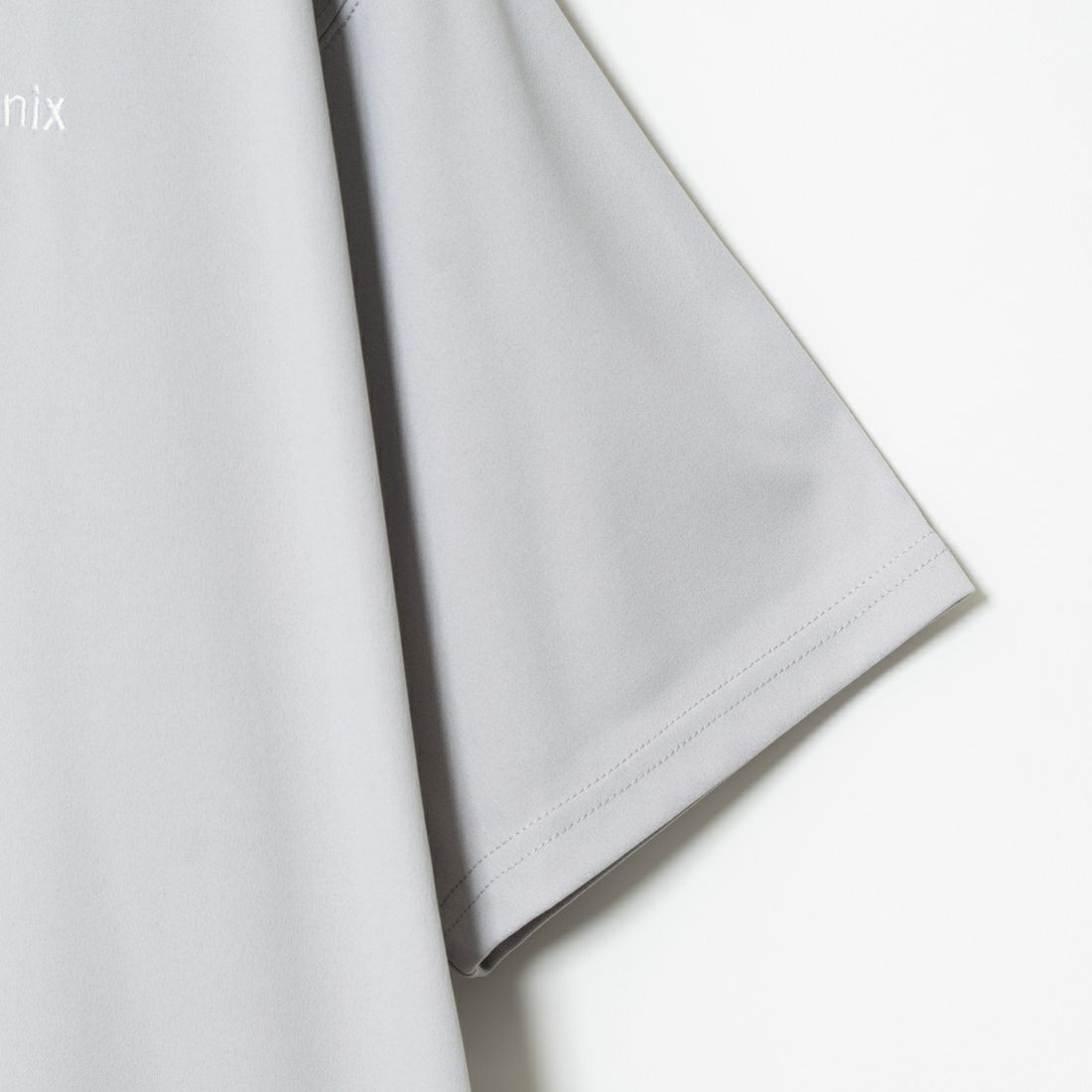 +phenix [プラスフェニックス] 別注 ワンポイント刺繍ロゴ ドローコードTシャツ [POT-24006IN-JF] GRAY