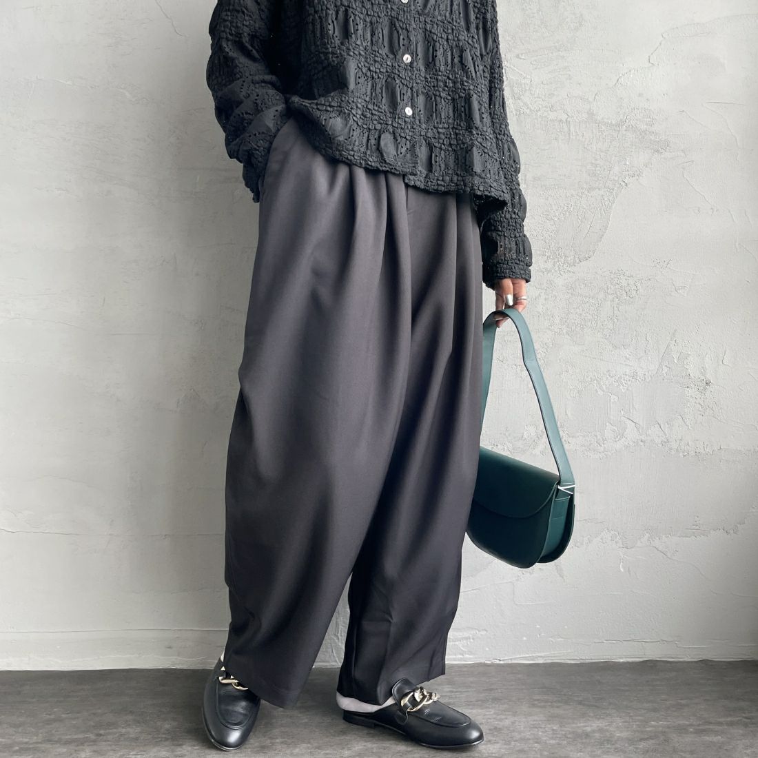 99 BLACK&&モデル身長：156cm 着用サイズ：F&&