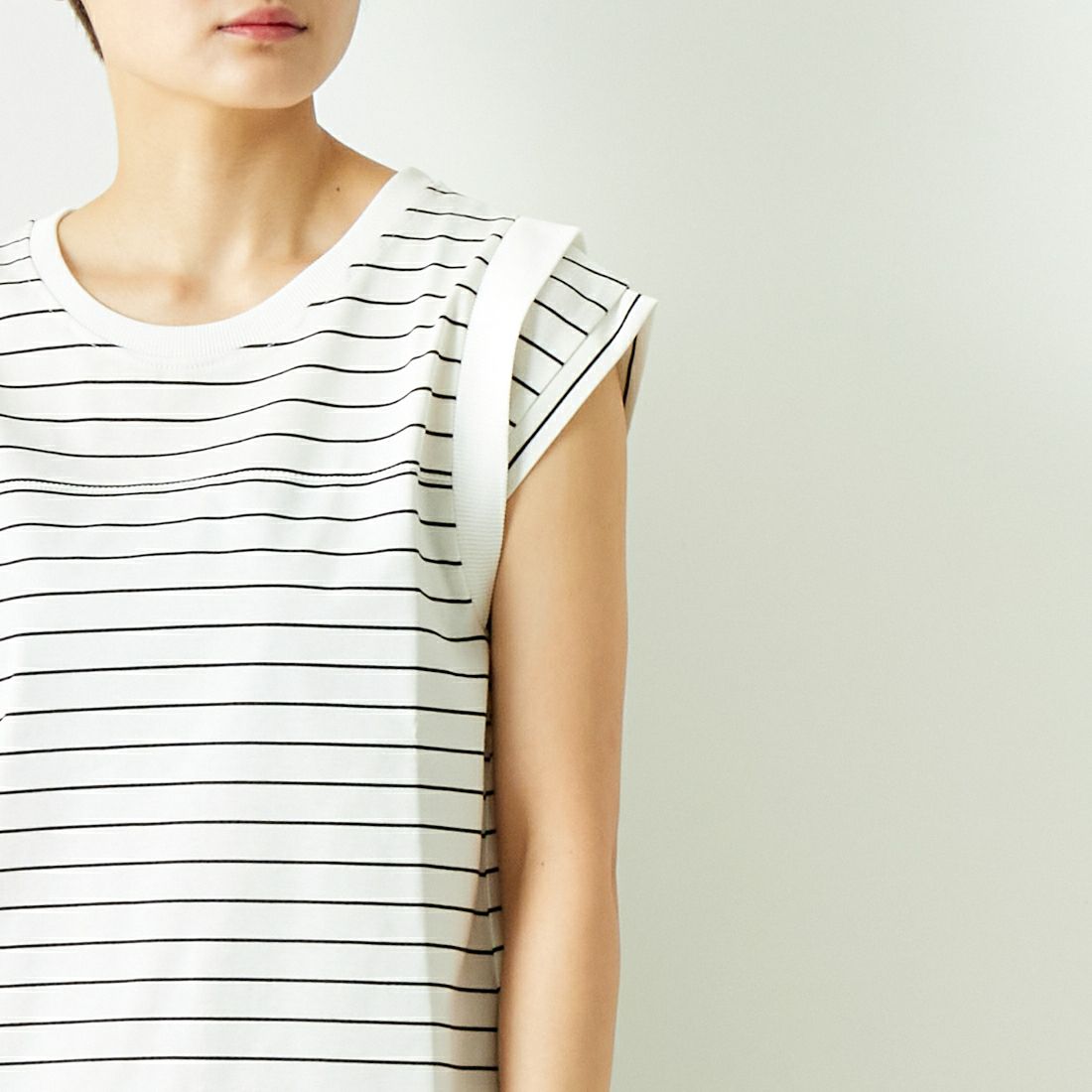 Jf Ready Made [ジェイエフレディメイド] ドライコットン ノースリーブTシャツ [7124341] ｵﾌ/ﾌﾞﾗｯｸ