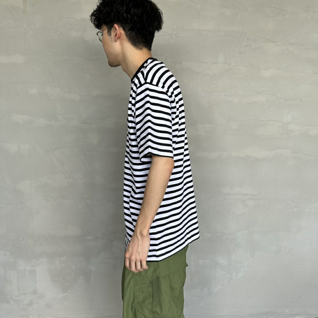 carhartt WIP [カーハートダブリューアイピー] スクエアラベルポケットTシャツ [I032311] S.ST BLACK &&モデル身長：168cm 着用サイズ：L&&